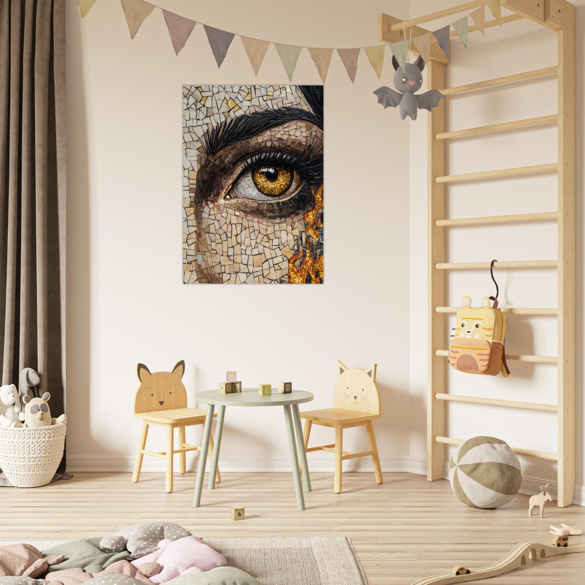 Fine Art Poster Portrait - The Oracles Forbidden Prophecy Byzantine Mosaic 2 - Shop Ai Art WebShop - Digital Art online Store