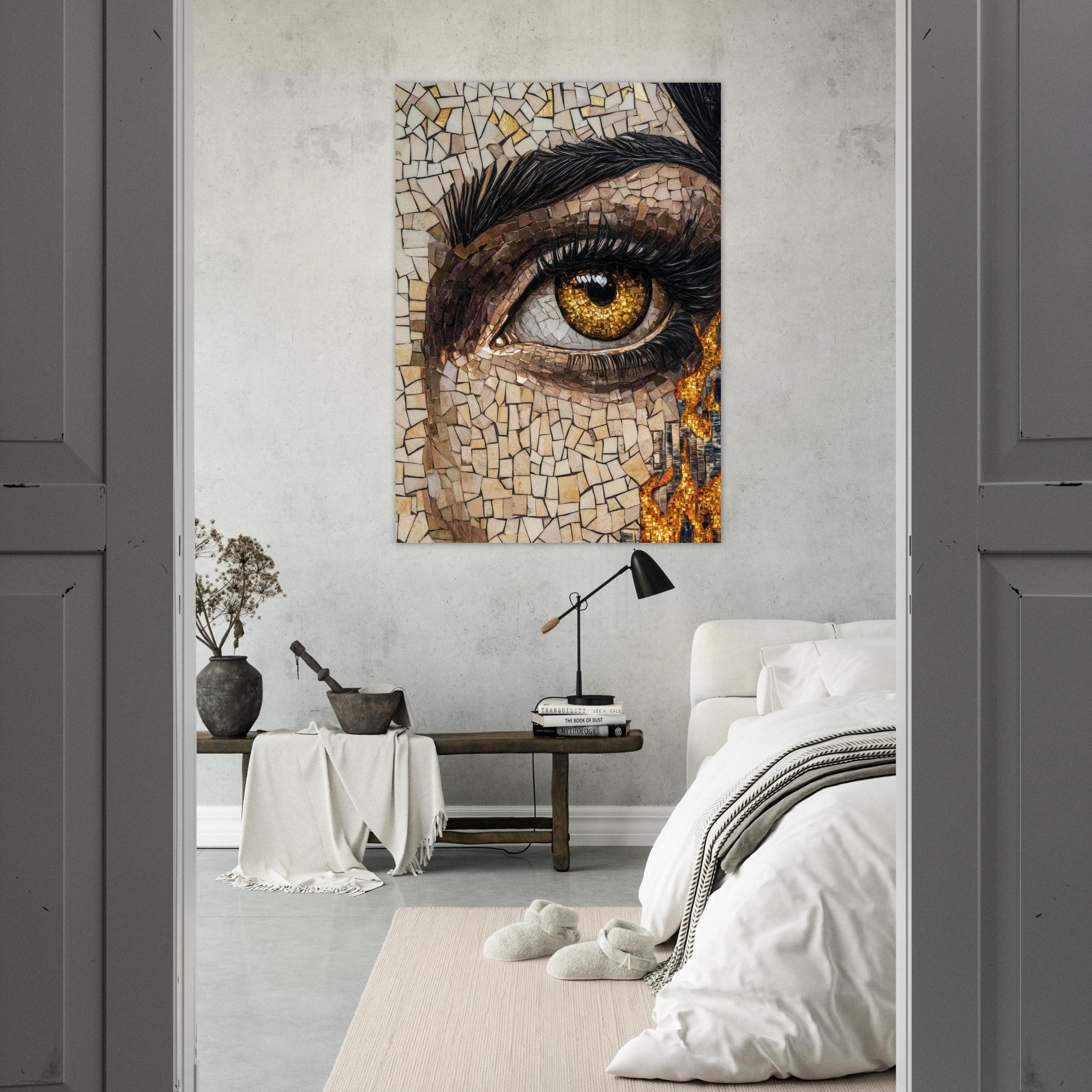 Fine Art Poster Portrait - The Oracles Forbidden Prophecy Byzantine Mosaic 2 - Shop Ai Art WebShop - Digital Art online Store