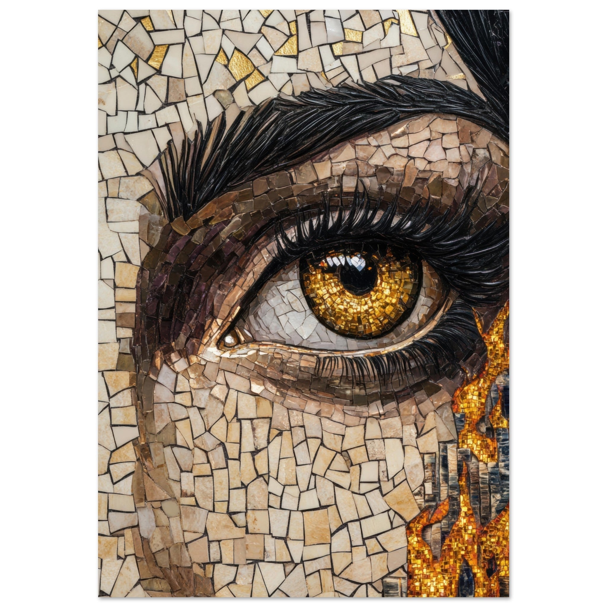 Fine Art Poster Portrait - The Oracles Forbidden Prophecy Byzantine Mosaic 2 - Shop Ai Art WebShop - Digital Art online Store