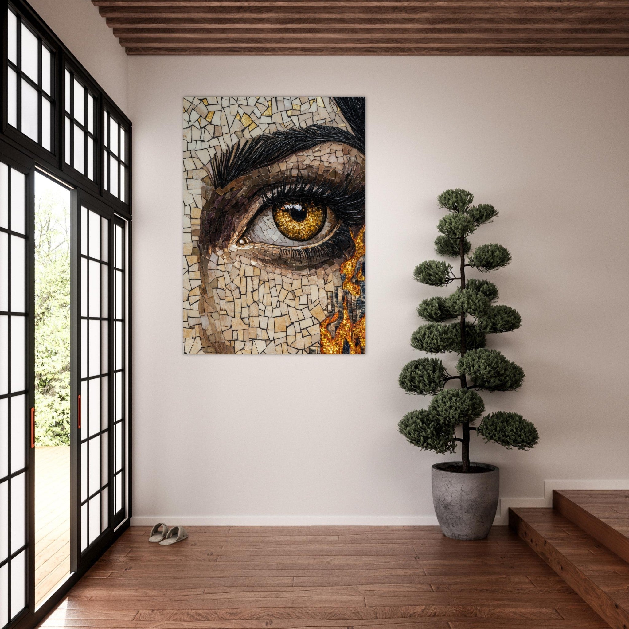 Fine Art Poster Portrait - The Oracles Forbidden Prophecy Byzantine Mosaic 2 - Shop Ai Art WebShop - Digital Art online Store
