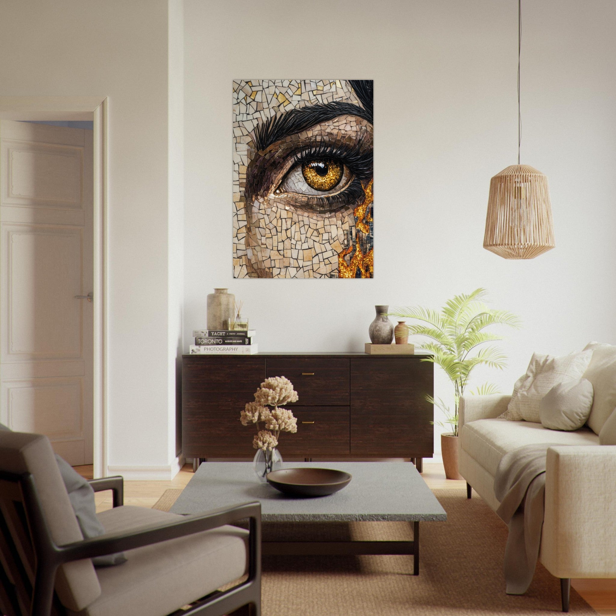 Fine Art Poster Portrait - The Oracles Forbidden Prophecy Byzantine Mosaic 2 - Shop Ai Art WebShop - Digital Art online Store