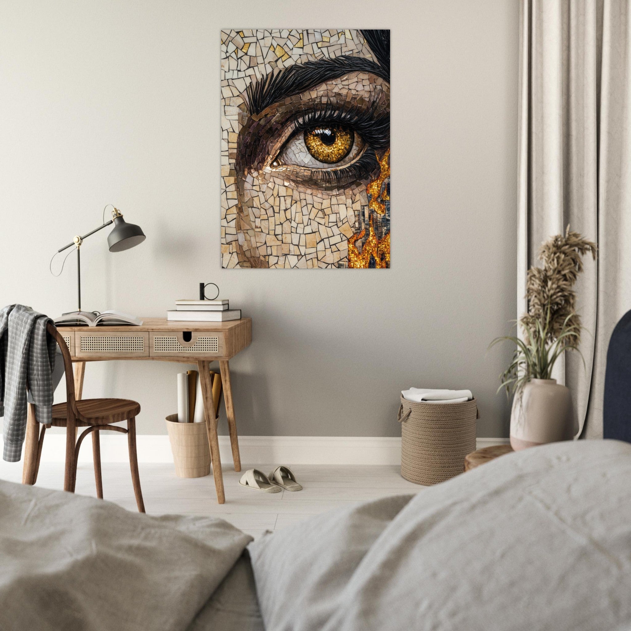 Fine Art Poster Portrait - The Oracles Forbidden Prophecy Byzantine Mosaic 2 - Shop Ai Art WebShop - Digital Art online Store