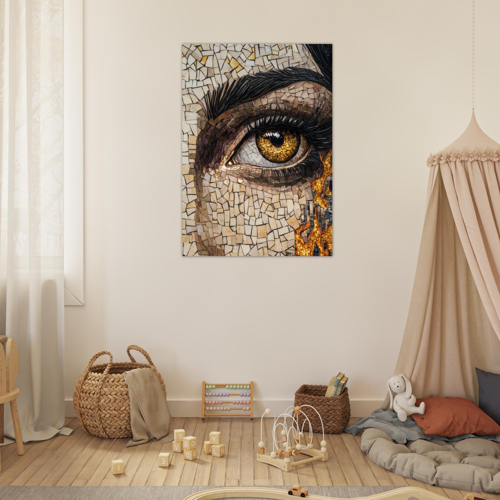 Fine Art Poster Portrait - The Oracles Forbidden Prophecy Byzantine Mosaic 2 - Shop Ai Art WebShop - Digital Art online Store