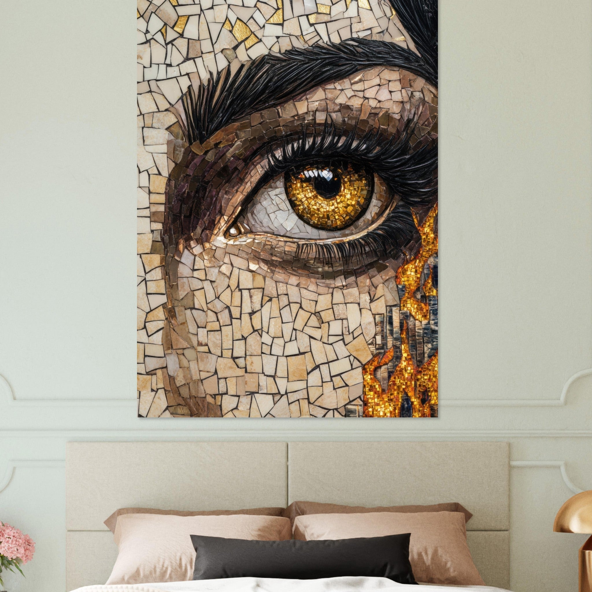 Fine Art Poster Portrait - The Oracles Forbidden Prophecy Byzantine Mosaic 2 - Shop Ai Art WebShop - Digital Art online Store