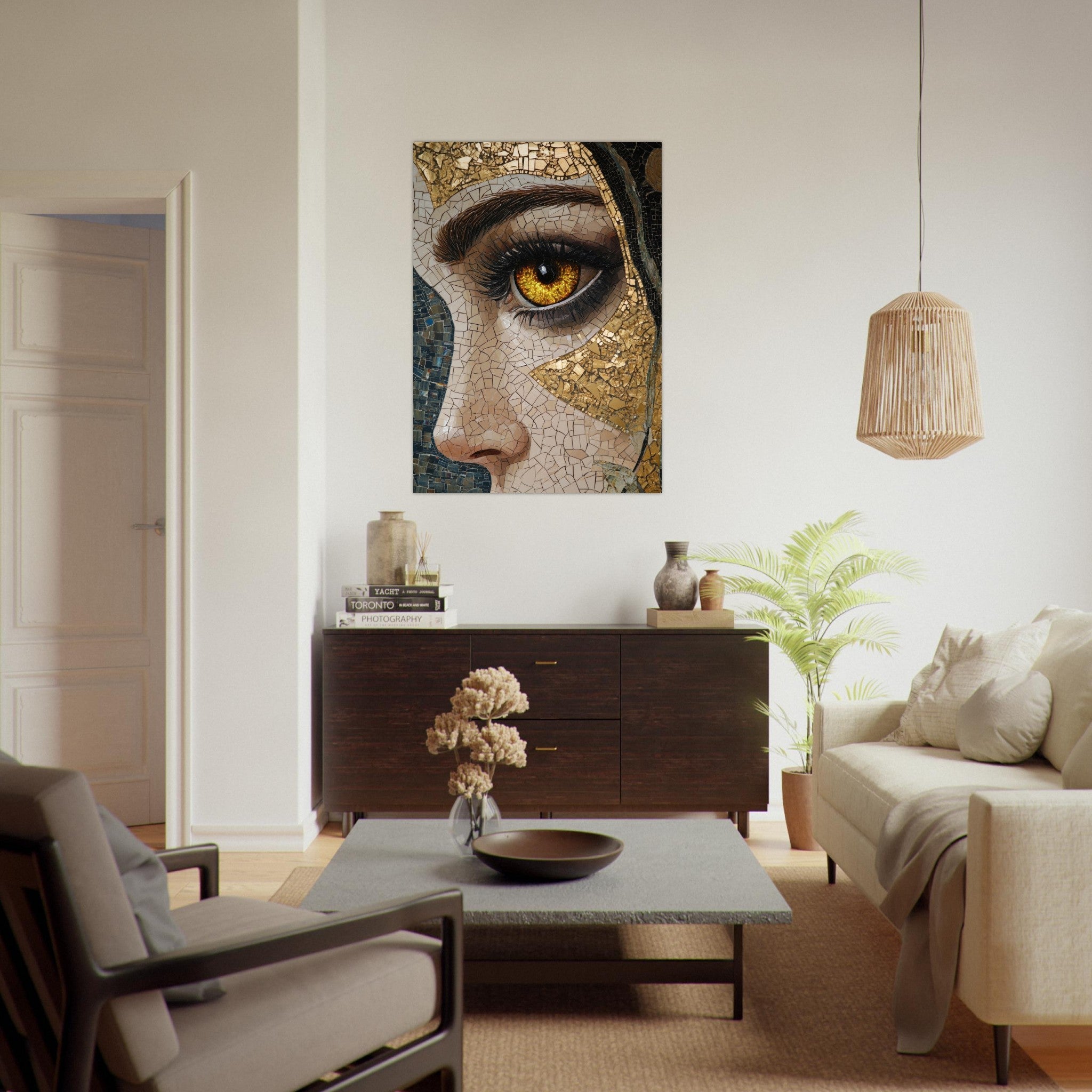 Fine Art Poster Portrait - The Oracles Forbidden Prophecy Byzantine Mosaic - Shop Ai Art WebShop - Digital Art online Store