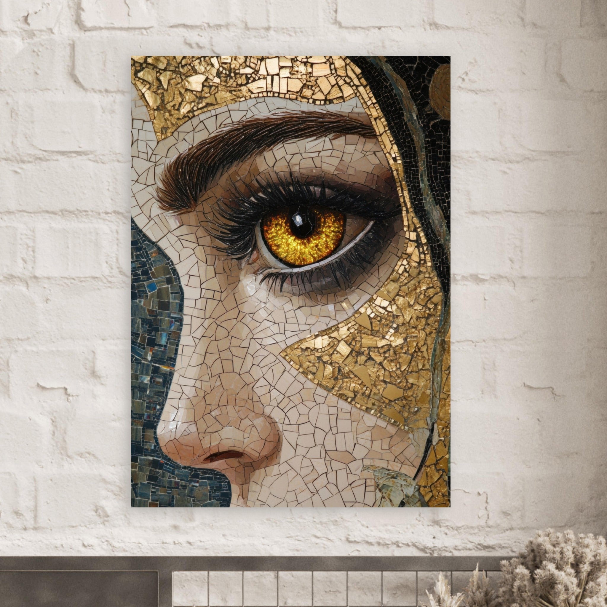 Fine Art Poster Portrait - The Oracles Forbidden Prophecy Byzantine Mosaic - Shop Ai Art WebShop - Digital Art online Store