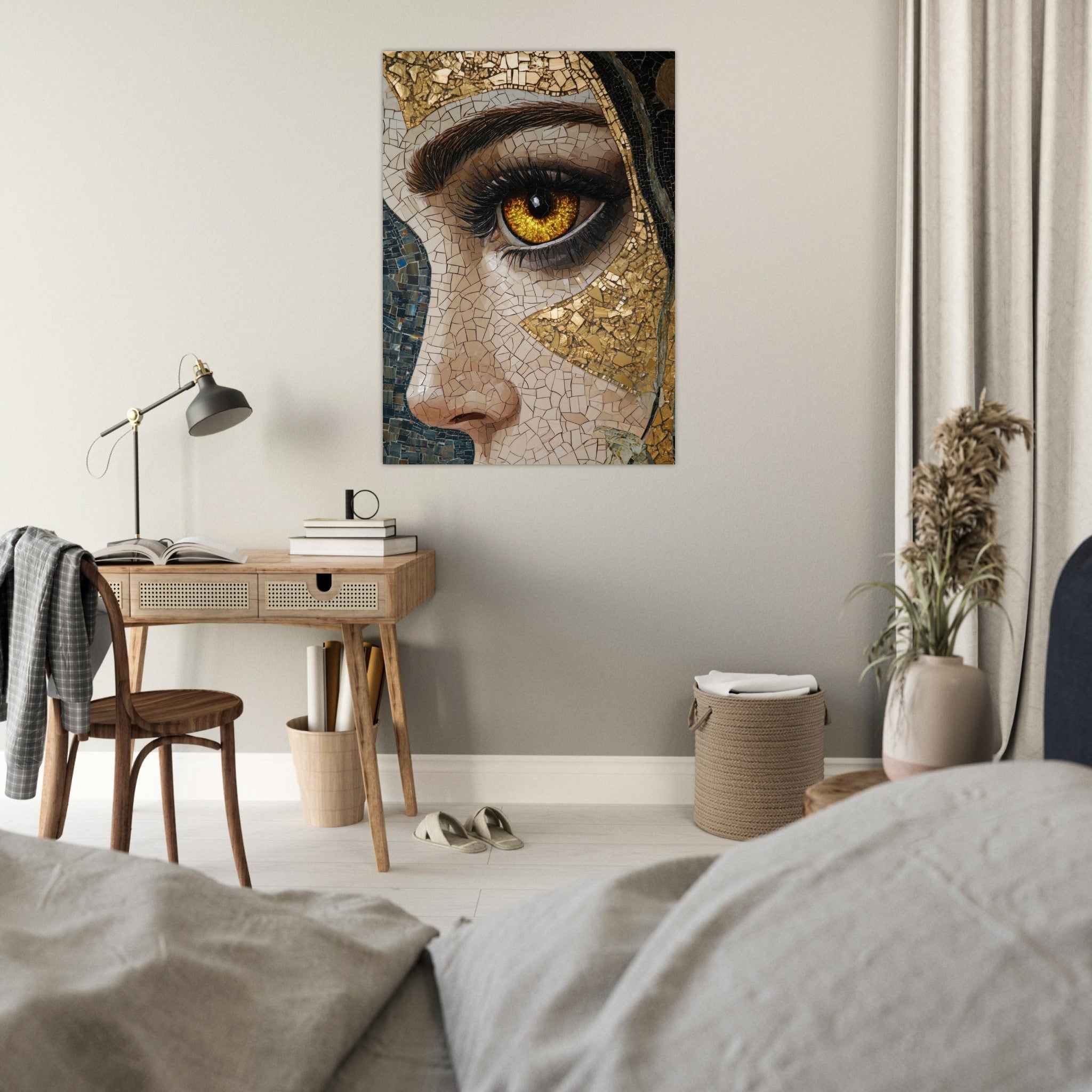 Fine Art Poster Portrait - The Oracles Forbidden Prophecy Byzantine Mosaic - Shop Ai Art WebShop - Digital Art online Store