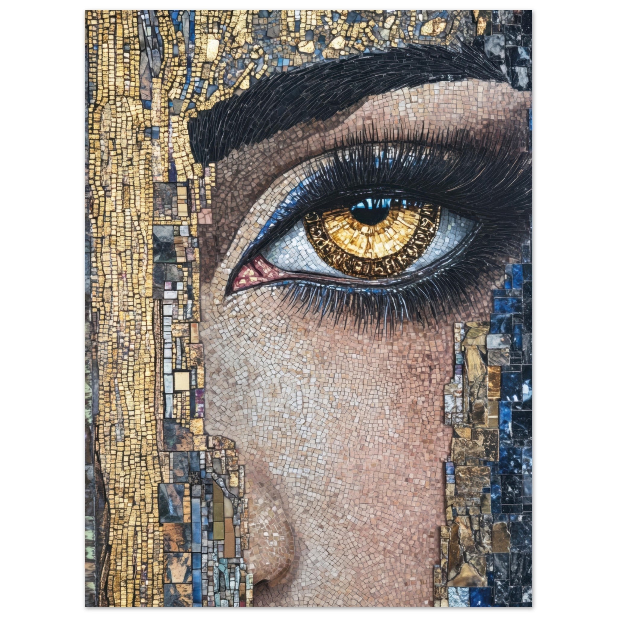 Fine Art Poster Portrait - The Oracles Forbidden Prophecy Byzantine Mosaic 6 - Shop Ai Art WebShop - Digital Art online Store