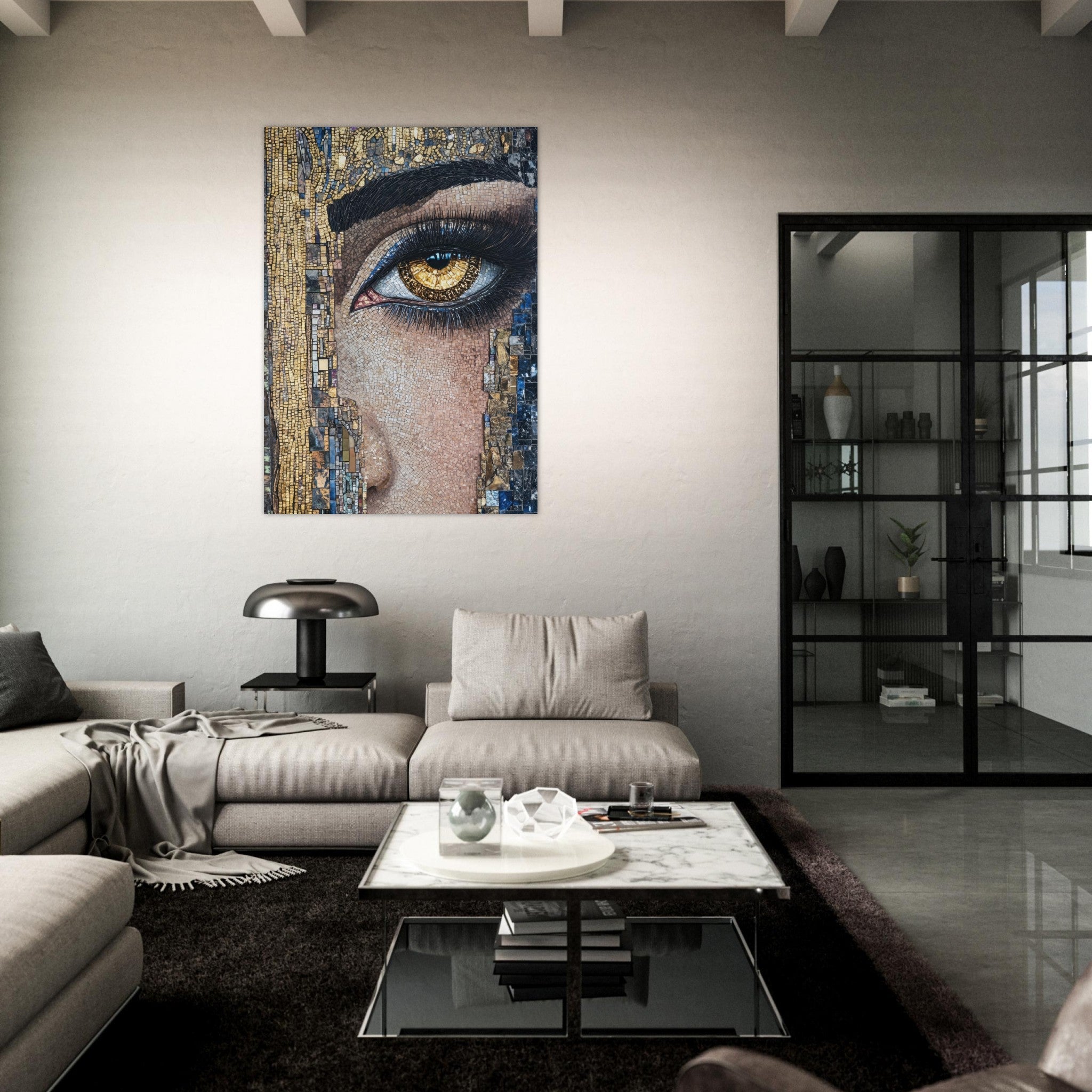 Fine Art Poster Portrait - The Oracles Forbidden Prophecy Byzantine Mosaic 6 - Shop Ai Art WebShop - Digital Art online Store