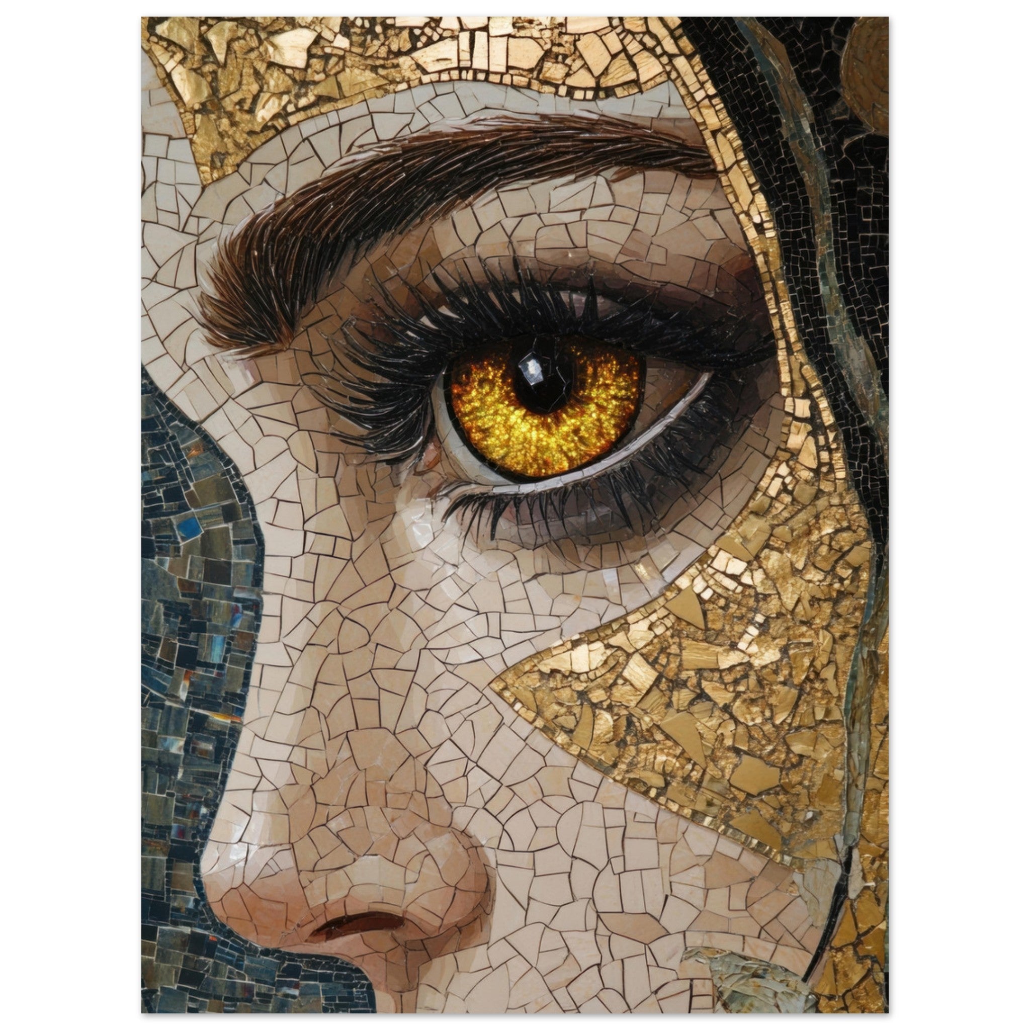 Fine Art Poster Portrait - The Oracles Forbidden Prophecy Byzantine Mosaic - Shop Ai Art WebShop - Digital Art online Store