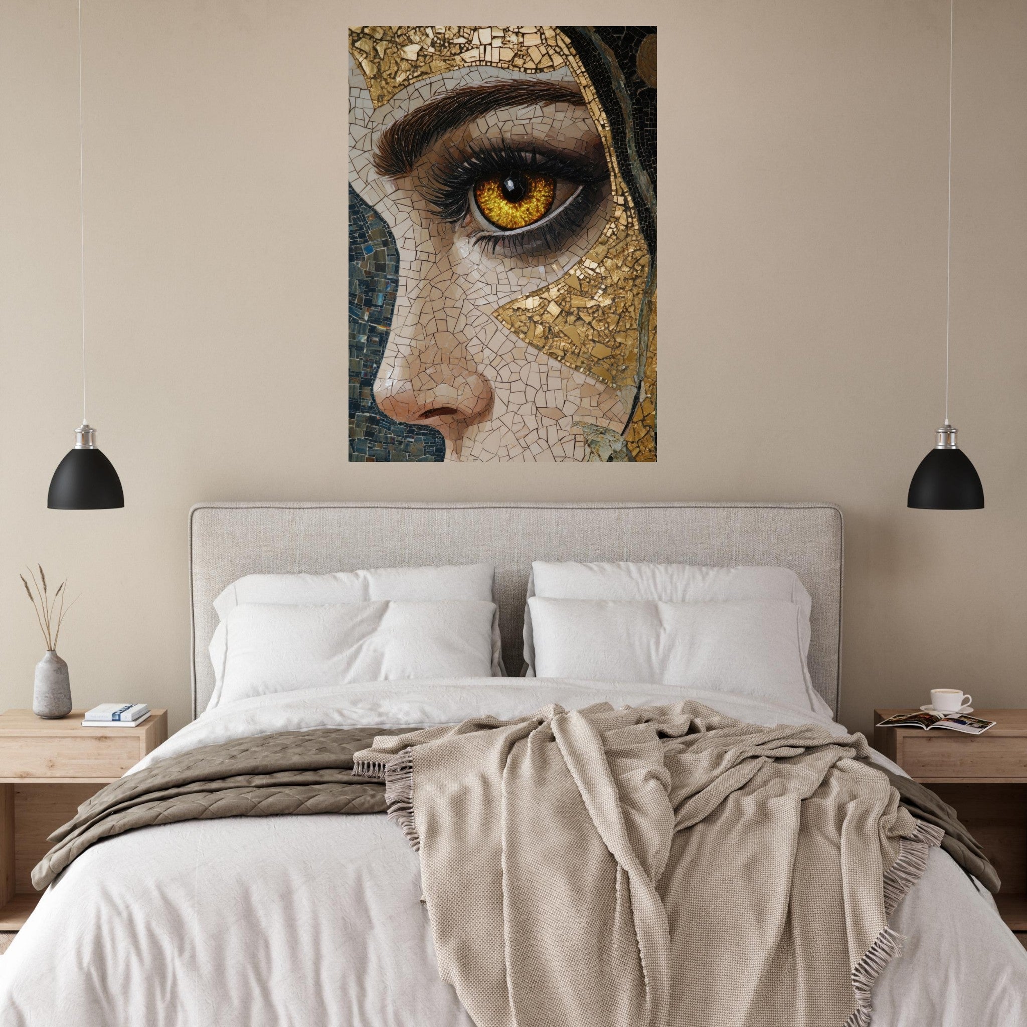Fine Art Poster Portrait - The Oracles Forbidden Prophecy Byzantine Mosaic - Shop Ai Art WebShop - Digital Art online Store