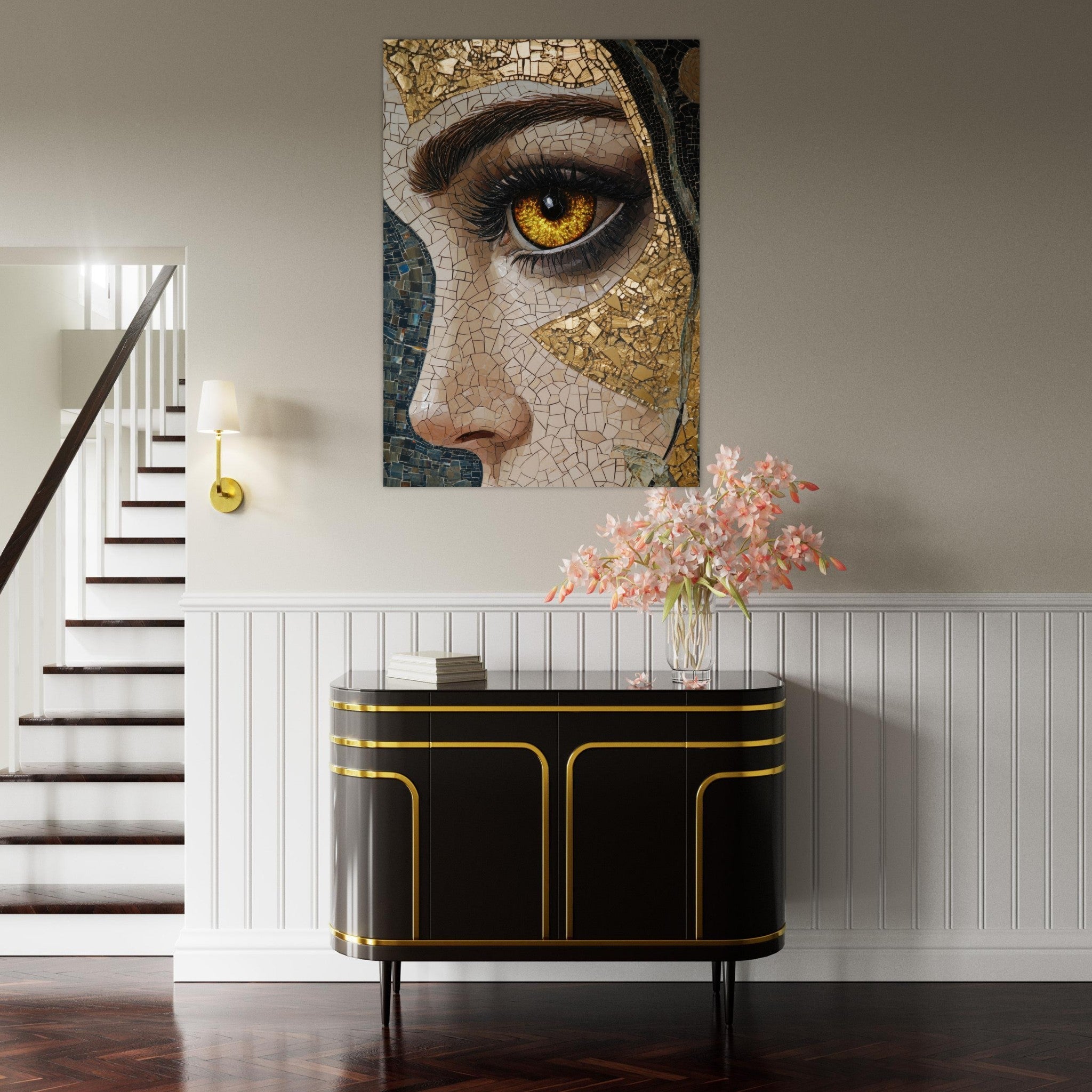 Fine Art Poster Portrait - The Oracles Forbidden Prophecy Byzantine Mosaic - Shop Ai Art WebShop - Digital Art online Store