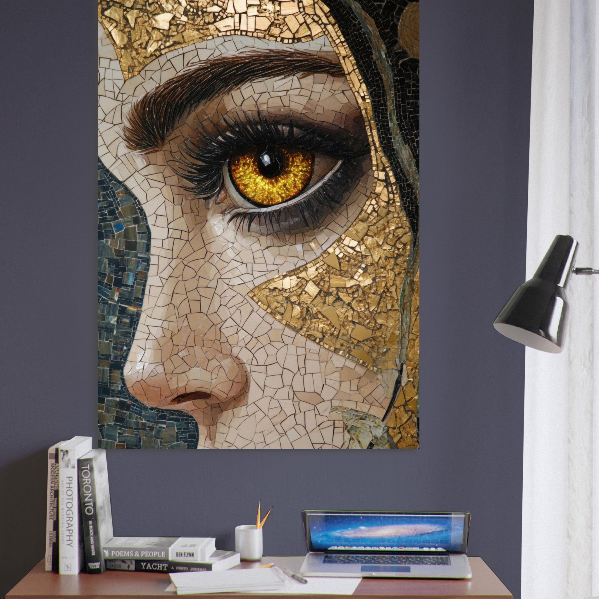 Fine Art Poster Portrait - The Oracles Forbidden Prophecy Byzantine Mosaic - Shop Ai Art WebShop - Digital Art online Store