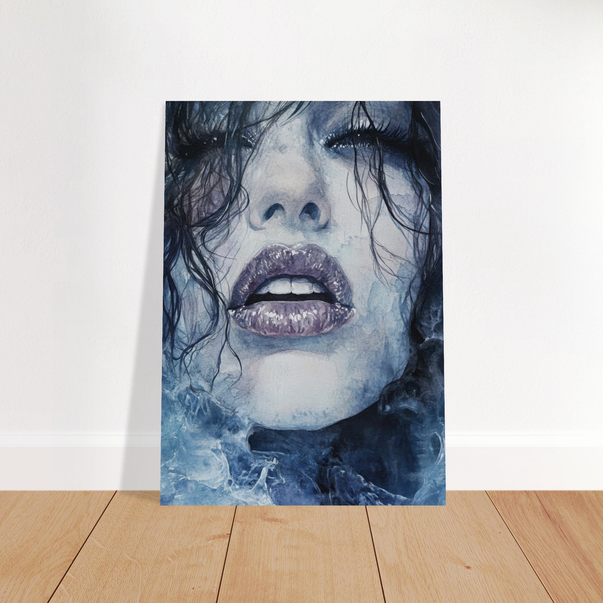Fine Art Poster Portrait - The Sirens Lament Gothic Watercolor Extreme Los 4 - Shop Ai Art WebShop - Digital Art online Store