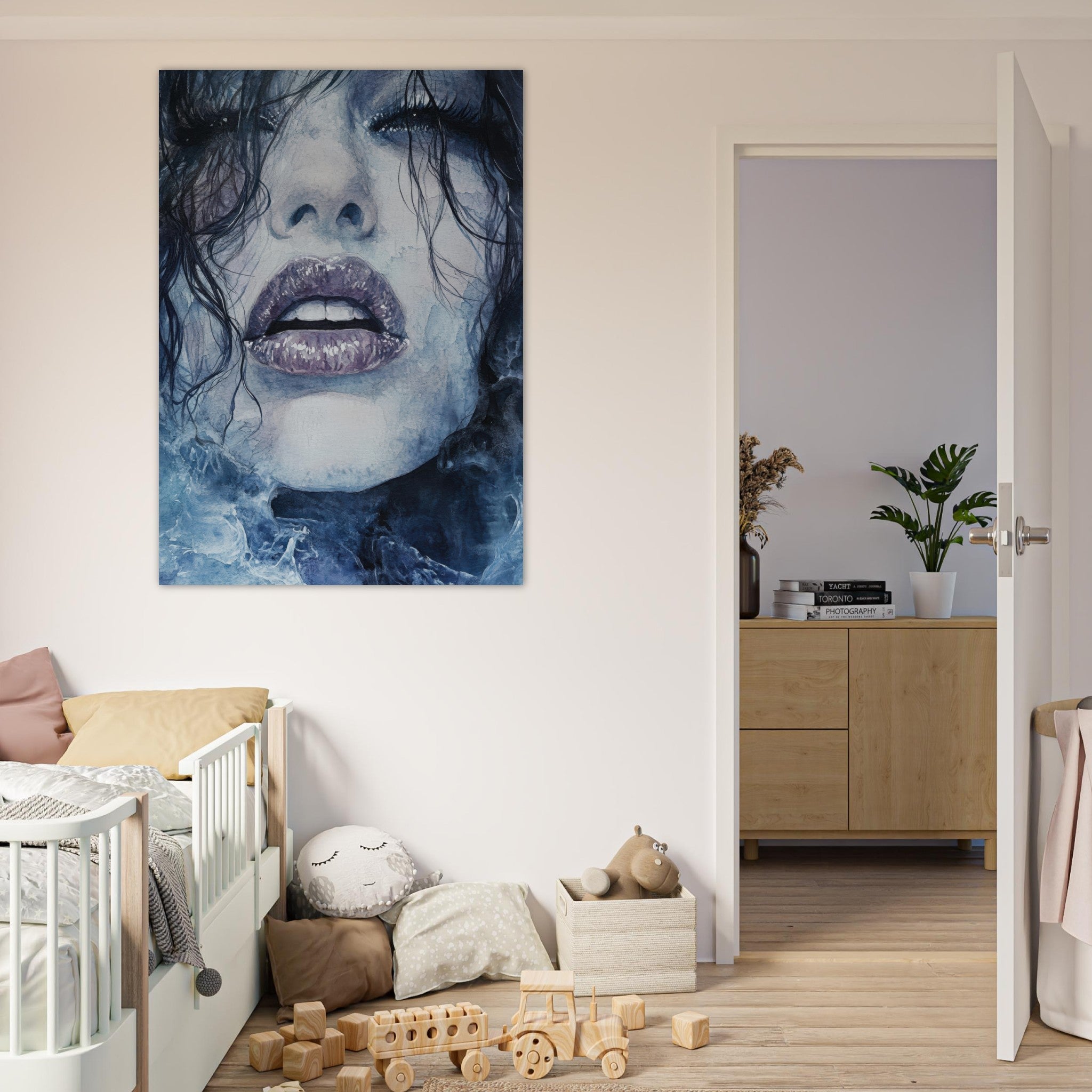 Fine Art Poster Portrait - The Sirens Lament Gothic Watercolor Extreme Los 4 - Shop Ai Art WebShop - Digital Art online Store