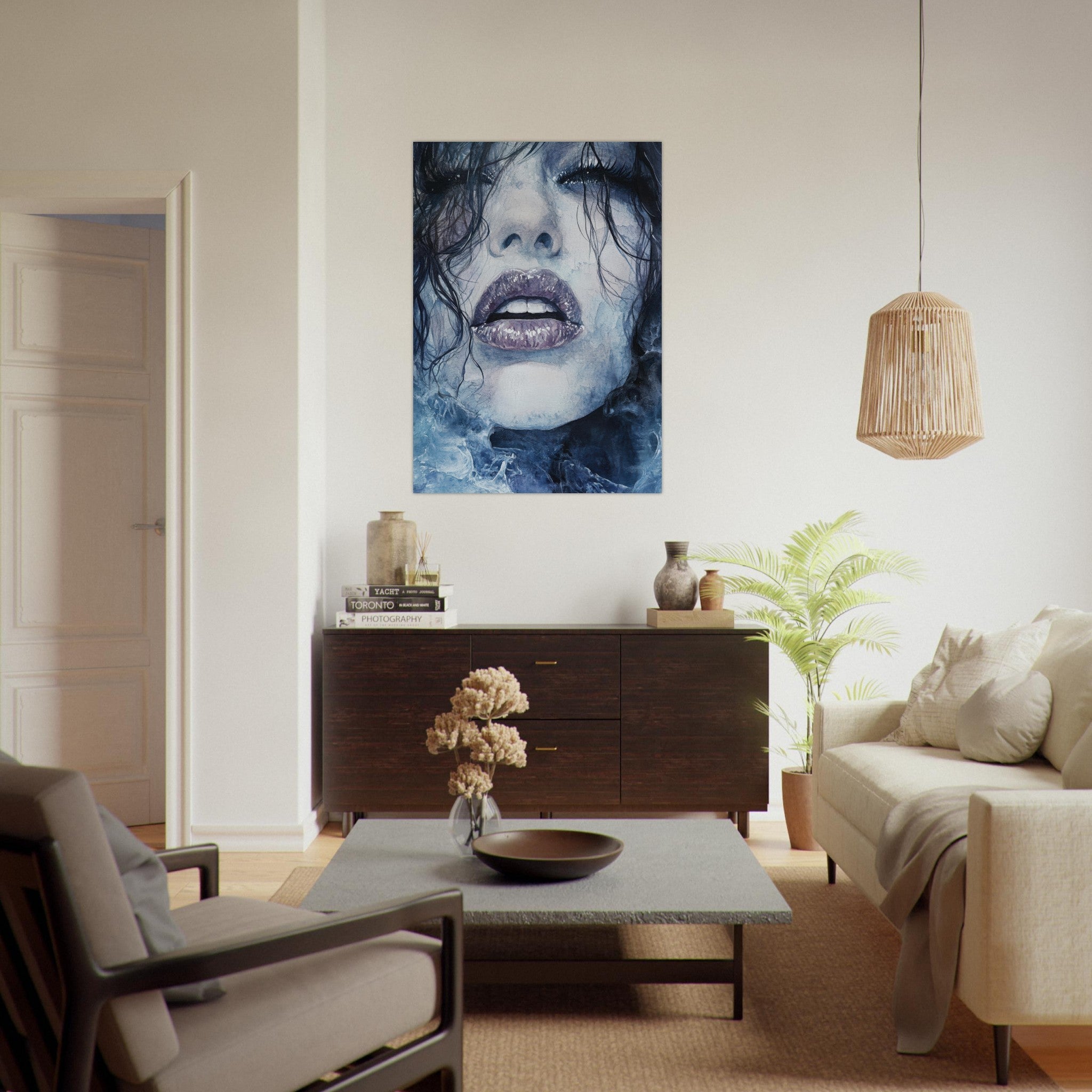 Fine Art Poster Portrait - The Sirens Lament Gothic Watercolor Extreme Los 4 - Shop Ai Art WebShop - Digital Art online Store