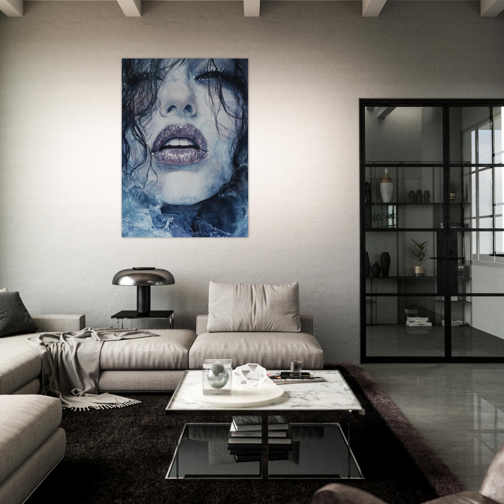Fine Art Poster Portrait - The Sirens Lament Gothic Watercolor Extreme Los 4 - Shop Ai Art WebShop - Digital Art online Store