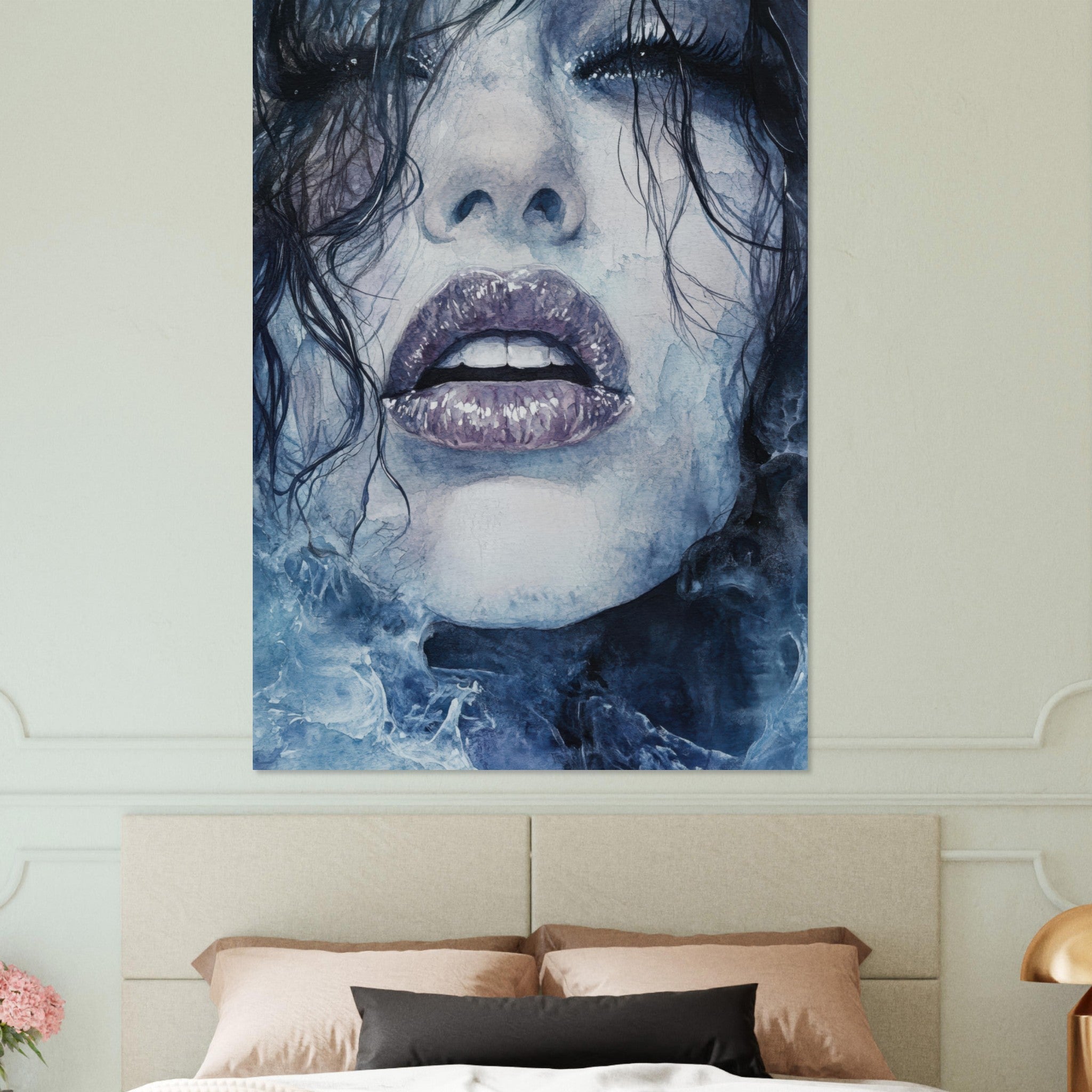 Fine Art Poster Portrait - The Sirens Lament Gothic Watercolor Extreme Los 4 - Shop Ai Art WebShop - Digital Art online Store