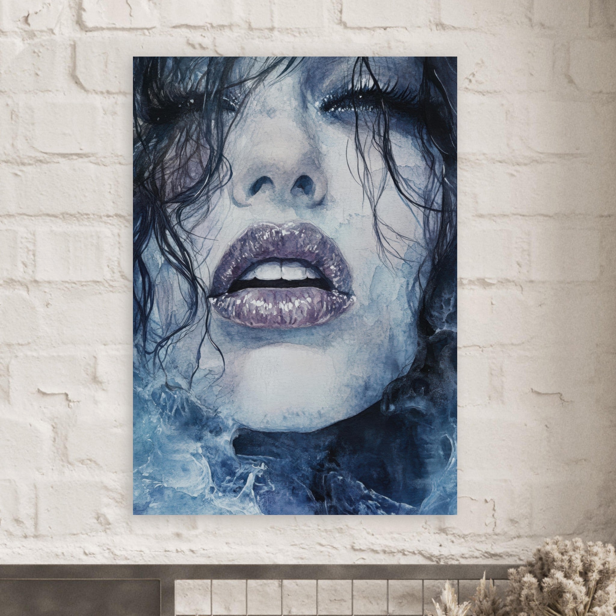 Fine Art Poster Portrait - The Sirens Lament Gothic Watercolor Extreme Los 4 - Shop Ai Art WebShop - Digital Art online Store