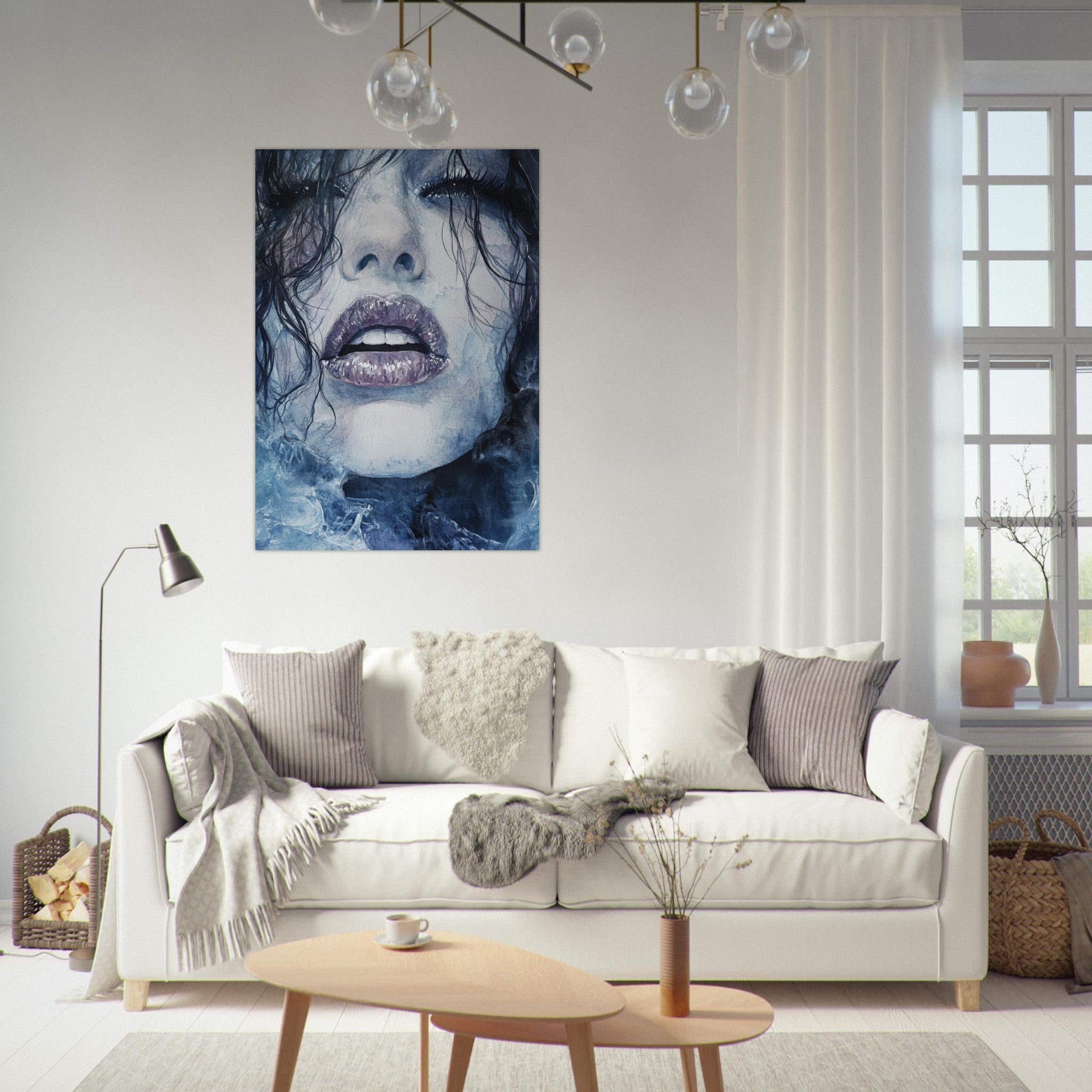 Fine Art Poster Portrait - The Sirens Lament Gothic Watercolor Extreme Los 4 - Shop Ai Art WebShop - Digital Art online Store
