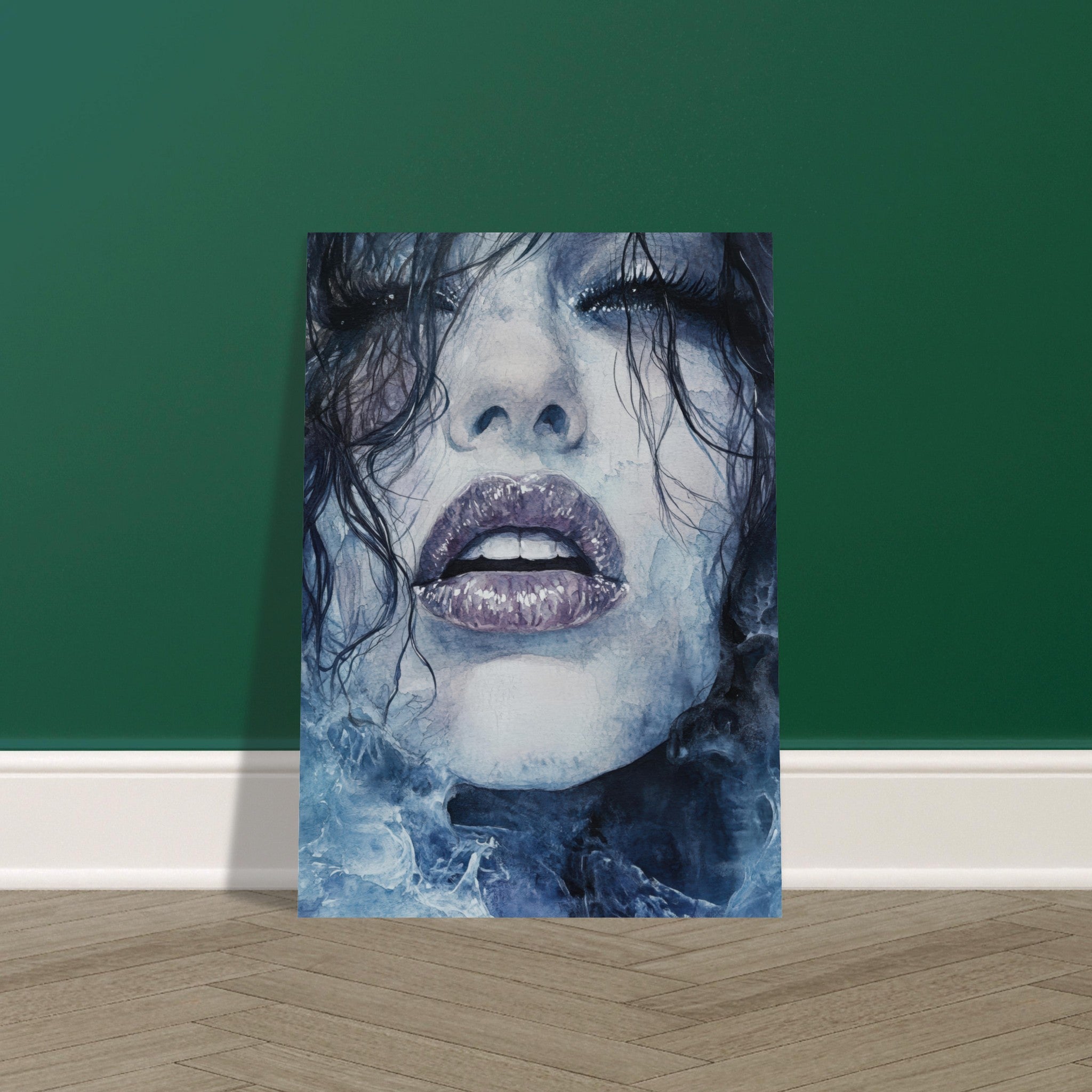 Fine Art Poster Portrait - The Sirens Lament Gothic Watercolor Extreme Los 4 - Shop Ai Art WebShop - Digital Art online Store