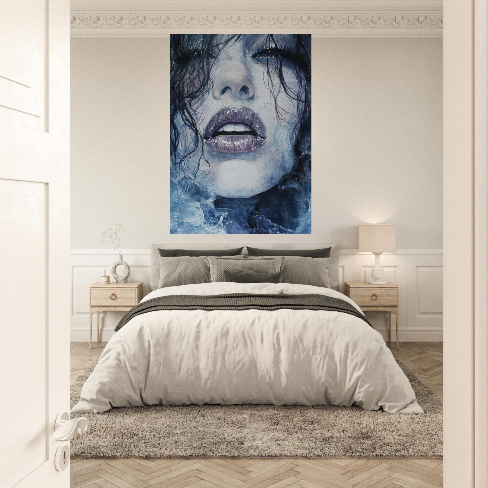 Fine Art Poster Portrait - The Sirens Lament Gothic Watercolor Extreme Los 4 - Shop Ai Art WebShop - Digital Art online Store