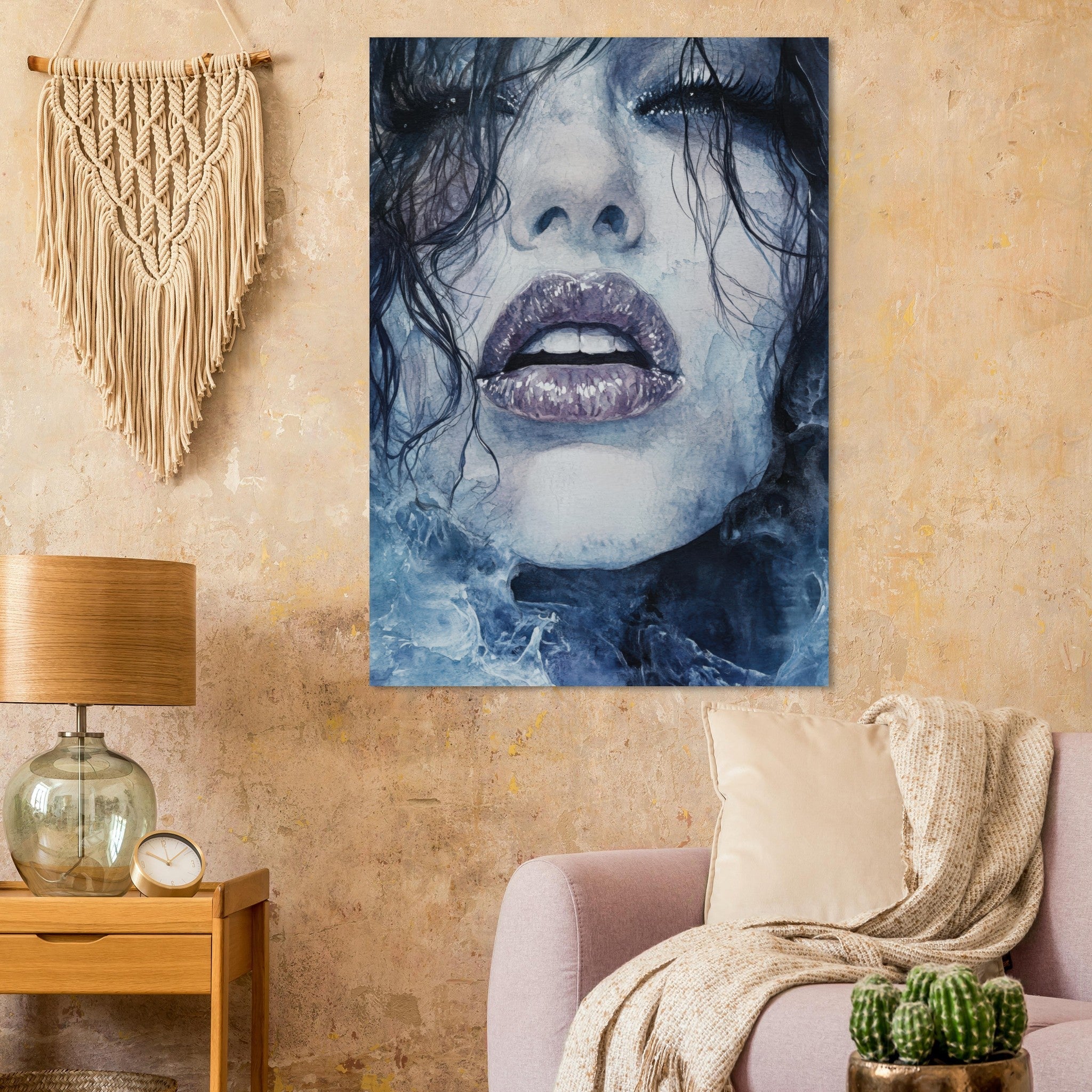 Fine Art Poster Portrait - The Sirens Lament Gothic Watercolor Extreme Los 4 - Shop Ai Art WebShop - Digital Art online Store