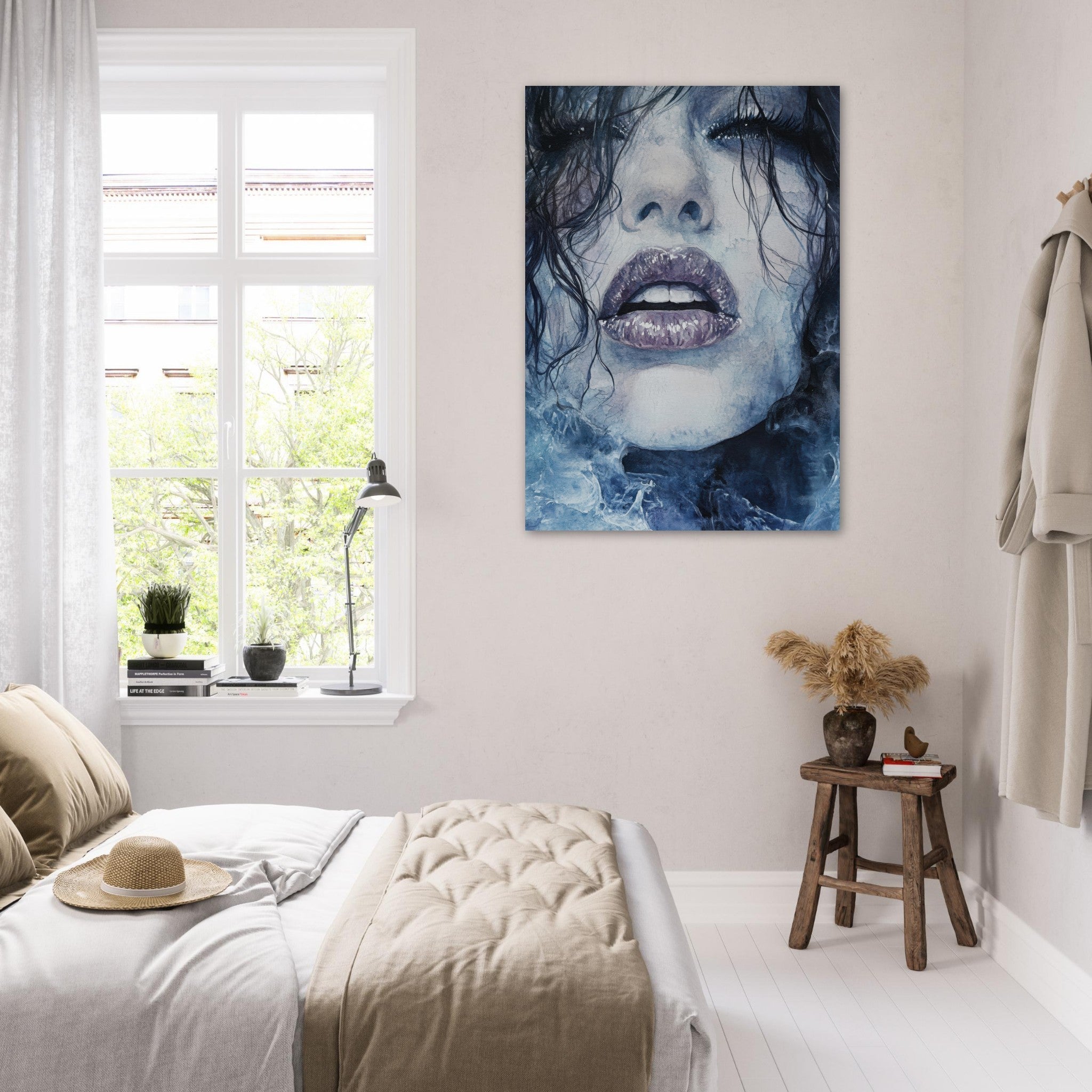 Fine Art Poster Portrait - The Sirens Lament Gothic Watercolor Extreme Los 4 - Shop Ai Art WebShop - Digital Art online Store