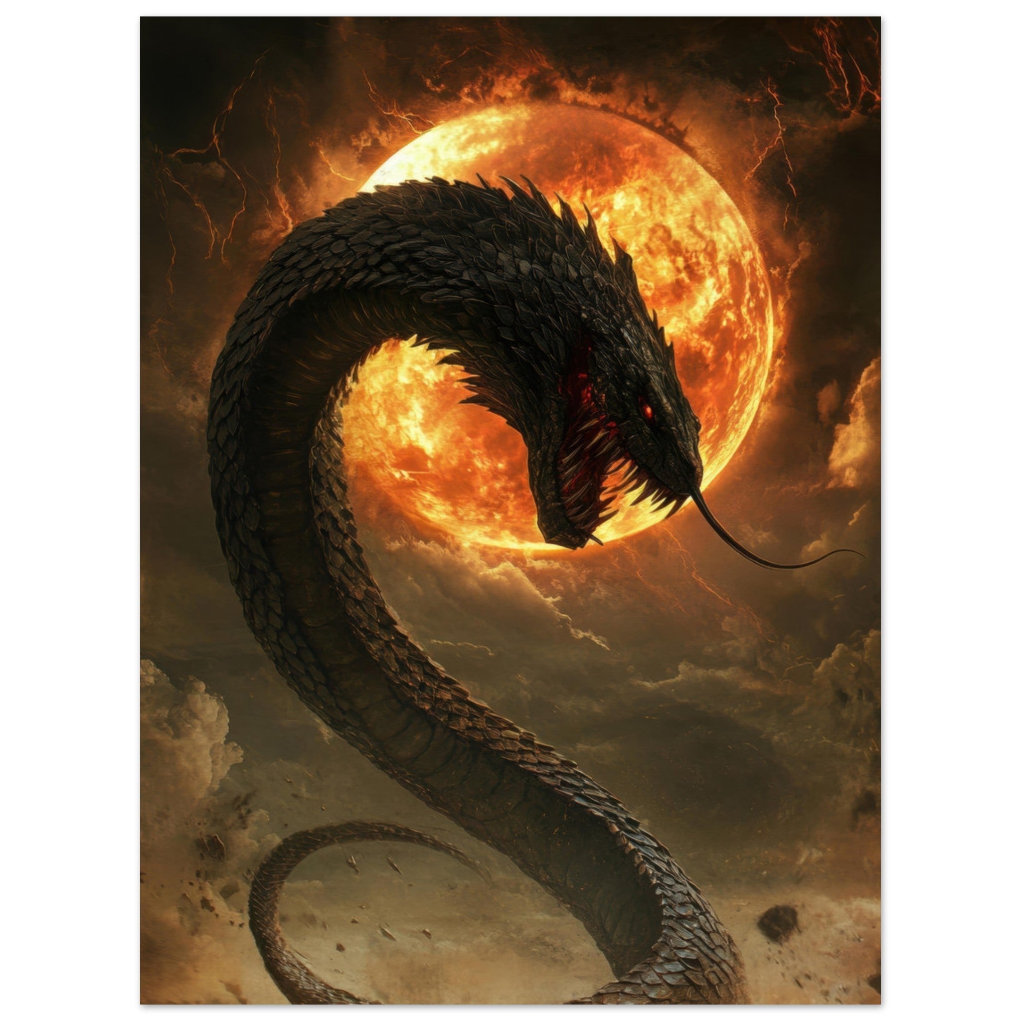 Fine Art Poster Portrait - The Wrath of Apophis Dark Fantasy A Dark Fantasy 2 - Shop Ai Art WebShop - Digital Art online Store