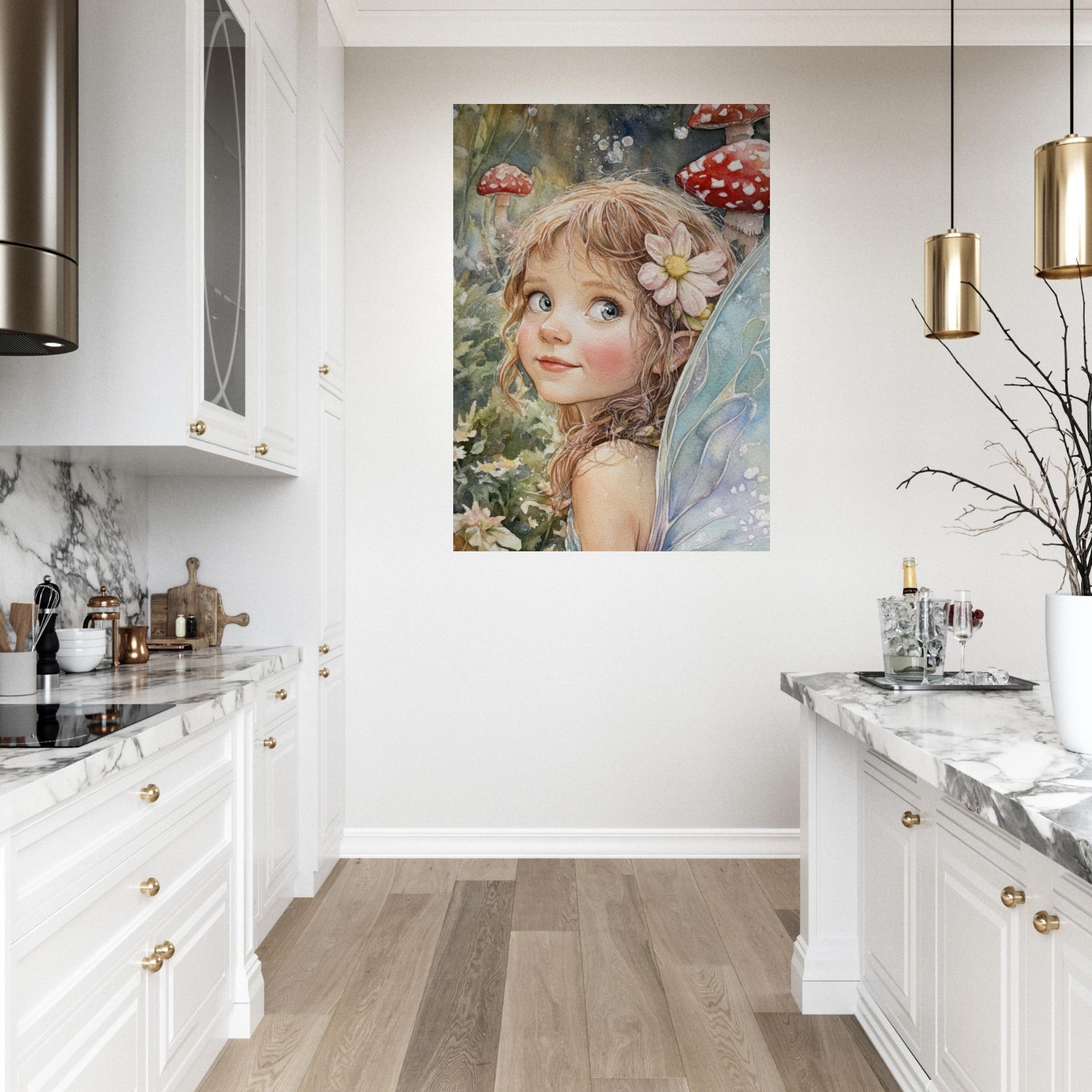 Fine Art Poster Portrait - Watercolor Faerie Glade Watercolor Over - the - Thou 3 - Shop Ai Art WebShop - Digital Art online Store