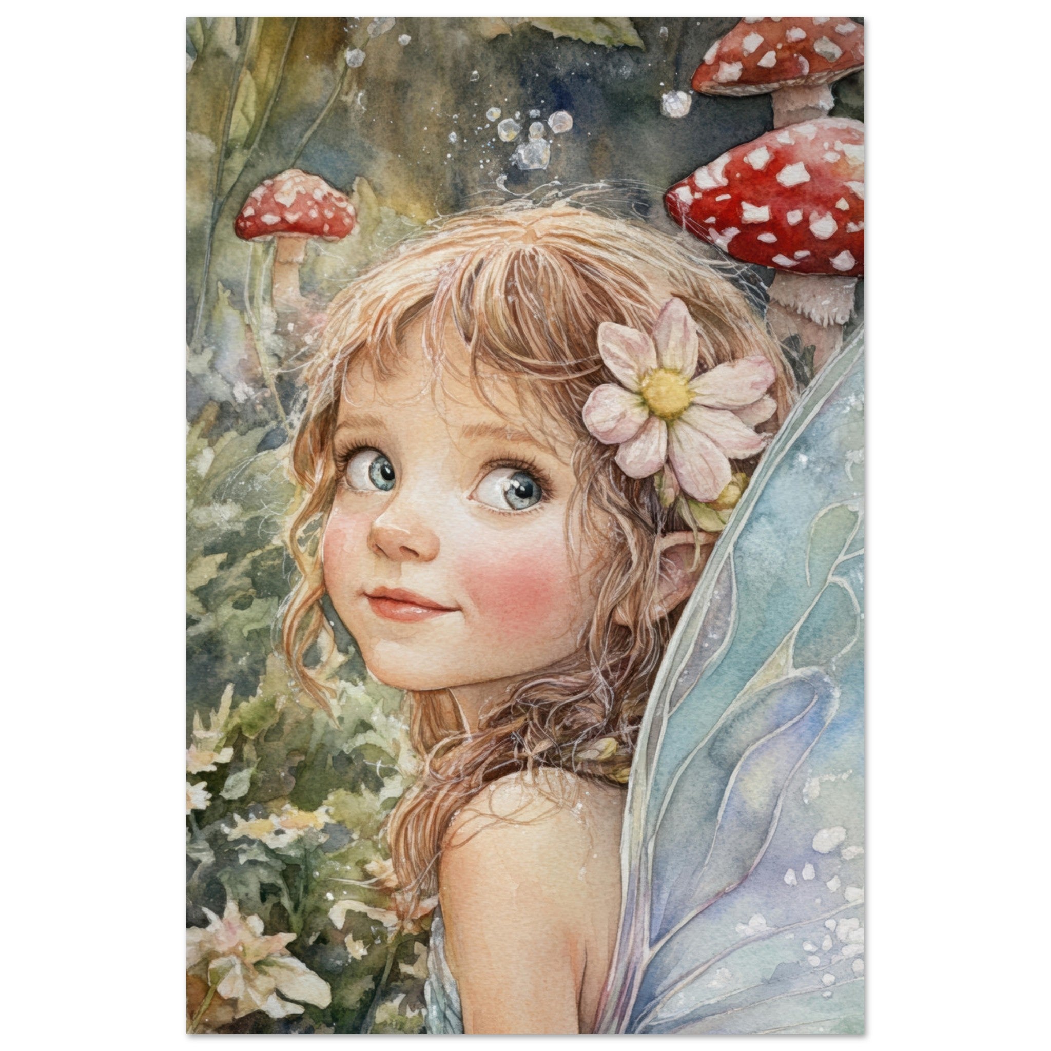 Fine Art Poster Portrait - Watercolor Faerie Glade Watercolor Over - the - Thou 3 - Shop Ai Art WebShop - Digital Art online Store