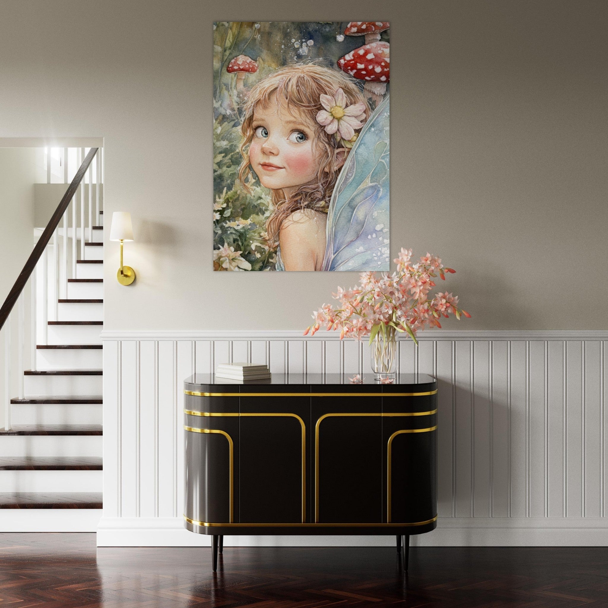 Fine Art Poster Portrait - Watercolor Faerie Glade Watercolor Over - the - Thou 3 - Shop Ai Art WebShop - Digital Art online Store