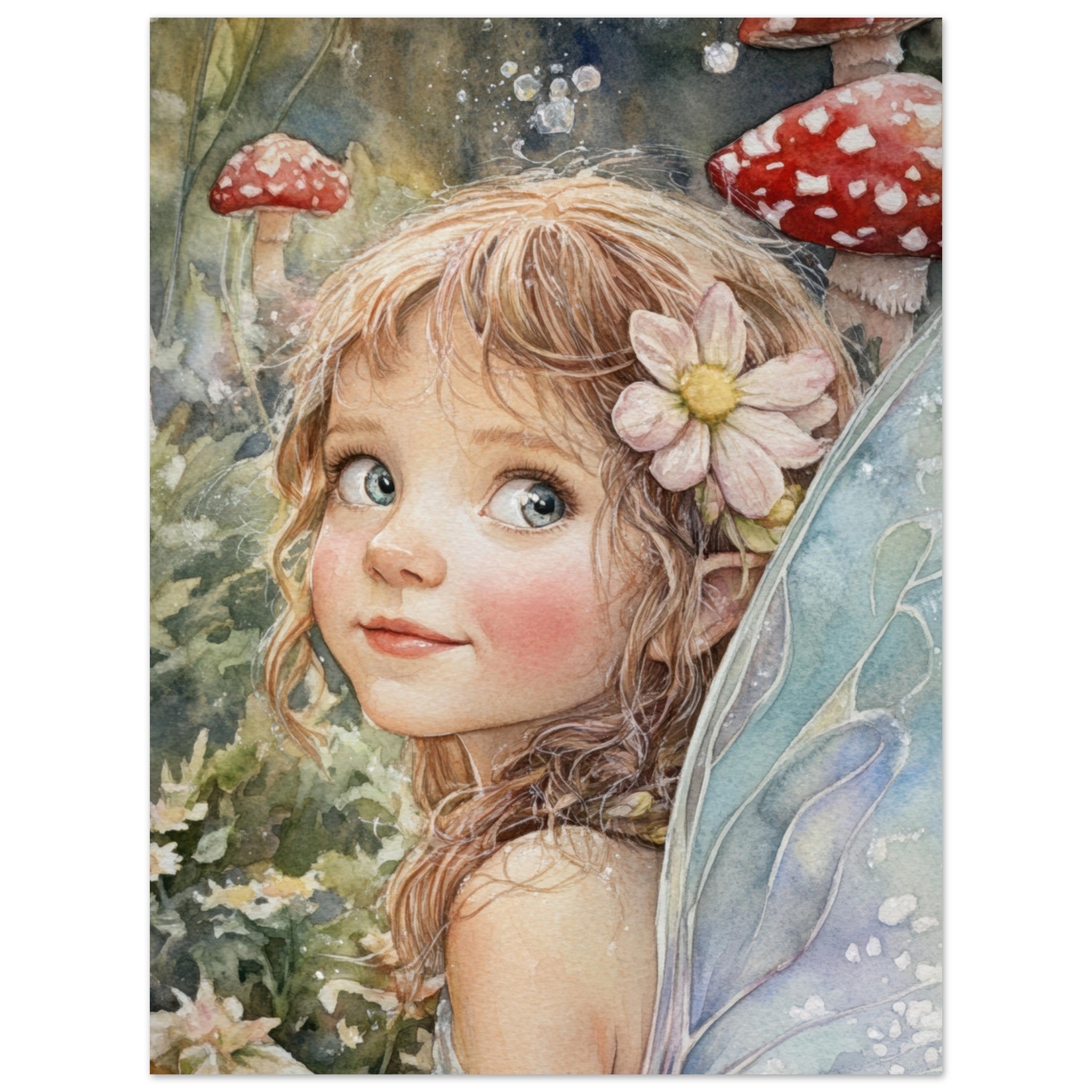 Fine Art Poster Portrait - Watercolor Faerie Glade Watercolor Over - the - Thou 3 - Shop Ai Art WebShop - Digital Art online Store