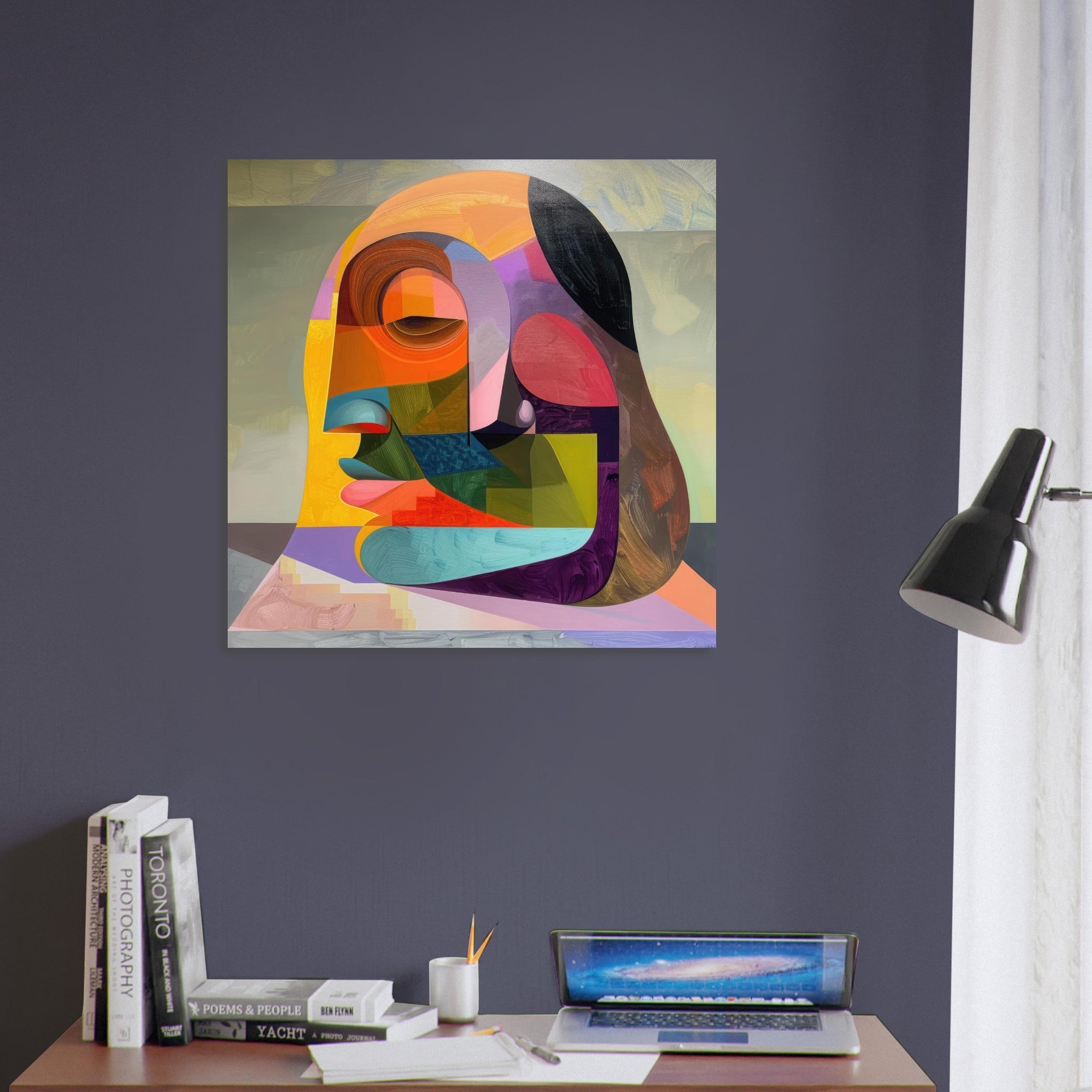Fine Art Poster Square - African Face in Abstract Style painting - Shop Ai Art WebShop - Digital Art online Store