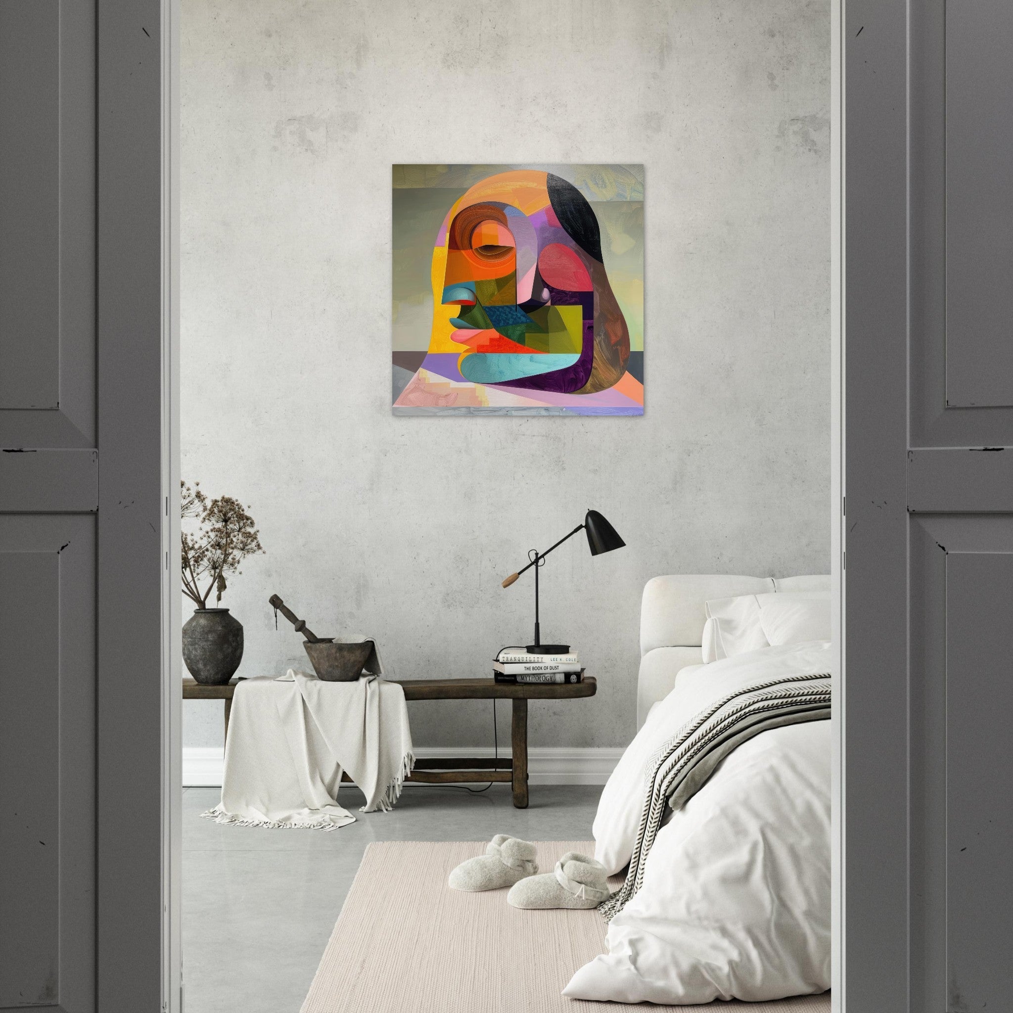 Fine Art Poster Square - African Face in Abstract Style painting - Shop Ai Art WebShop - Digital Art online Store