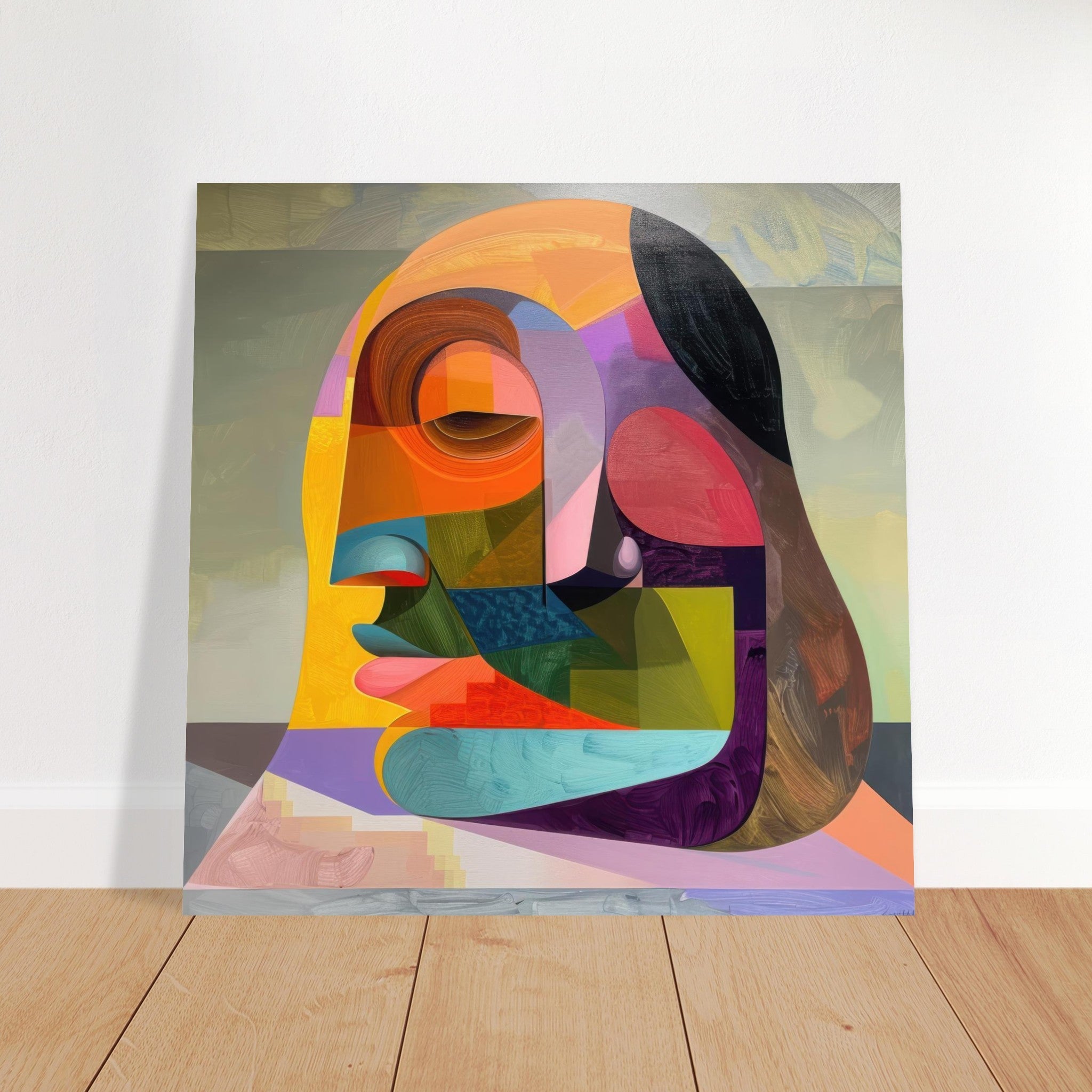 Fine Art Poster Square - African Face in Abstract Style painting - Shop Ai Art WebShop - Digital Art online Store