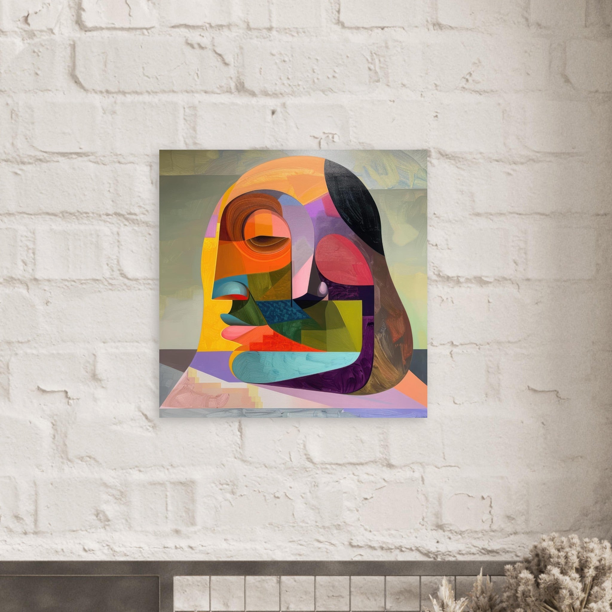 Fine Art Poster Square - African Face in Abstract Style painting - Shop Ai Art WebShop - Digital Art online Store