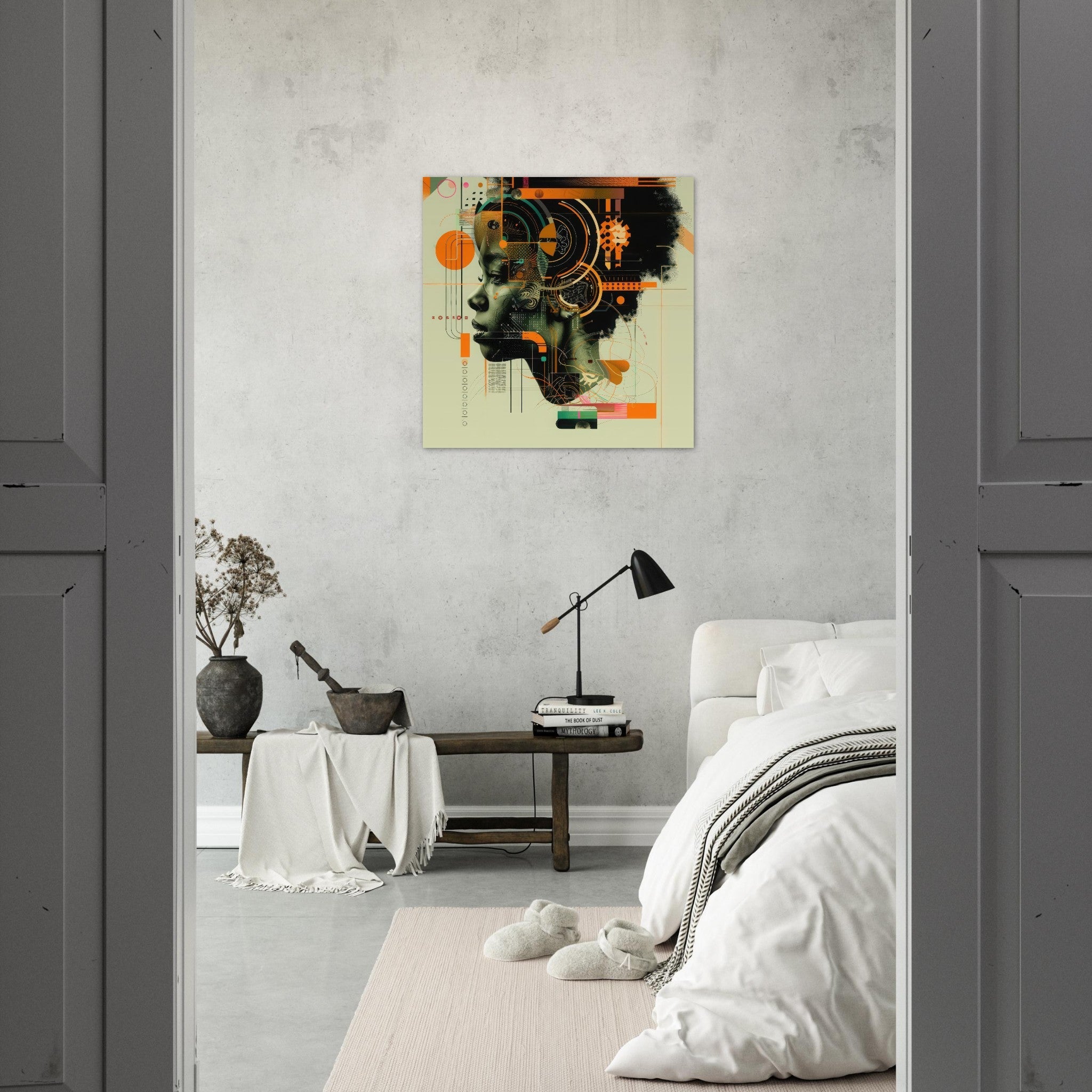 Fine Art Poster Square - Afrofuturism swedish sharkansas in abstract styl 2 - Shop Ai Art WebShop - Digital Art online Store