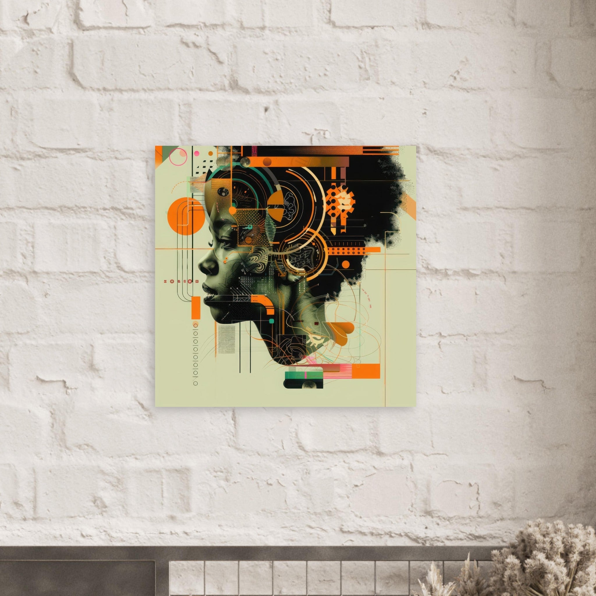 Fine Art Poster Square - Afrofuturism swedish sharkansas in abstract styl 2 - Shop Ai Art WebShop - Digital Art online Store
