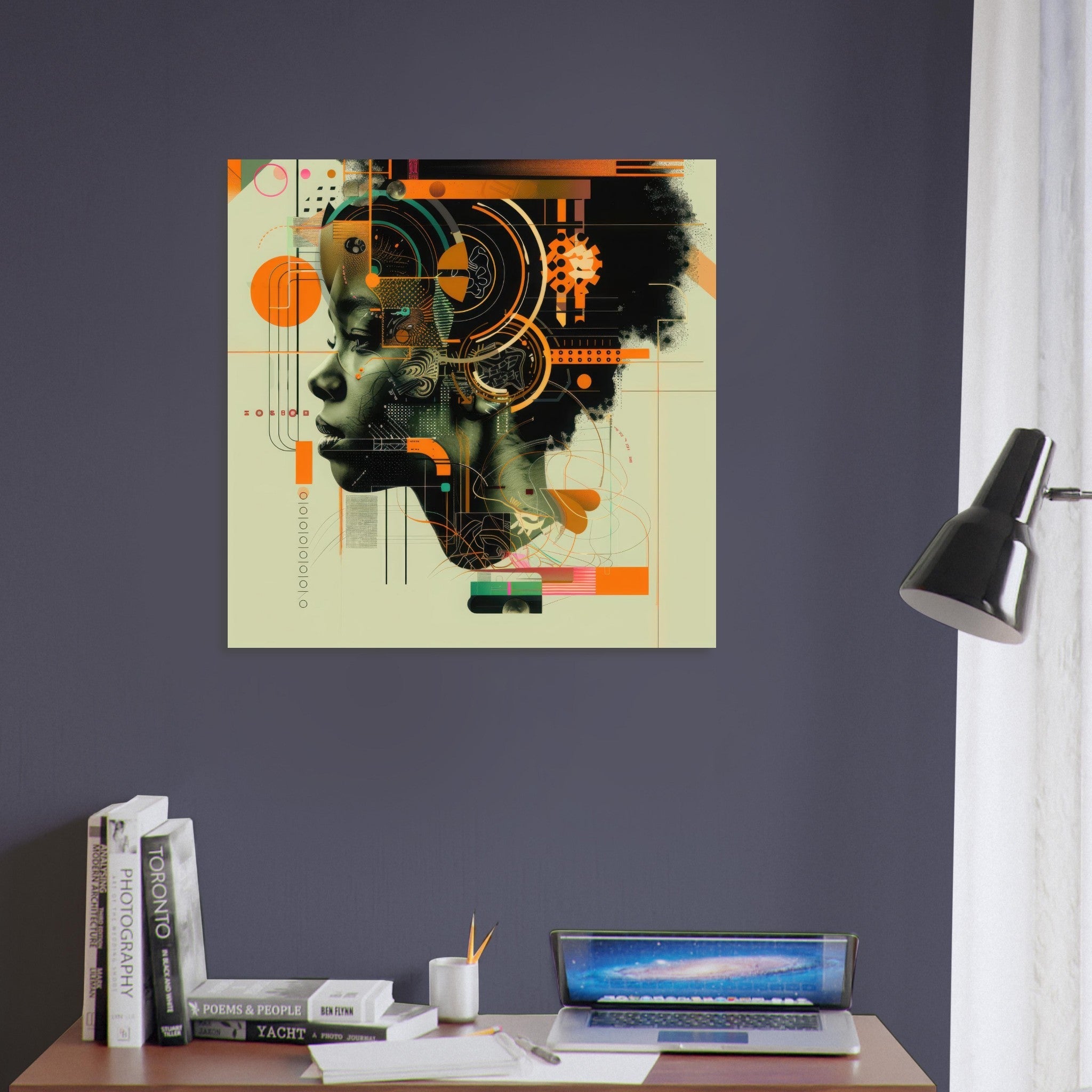 Fine Art Poster Square - Afrofuturism swedish sharkansas in abstract styl 2 - Shop Ai Art WebShop - Digital Art online Store