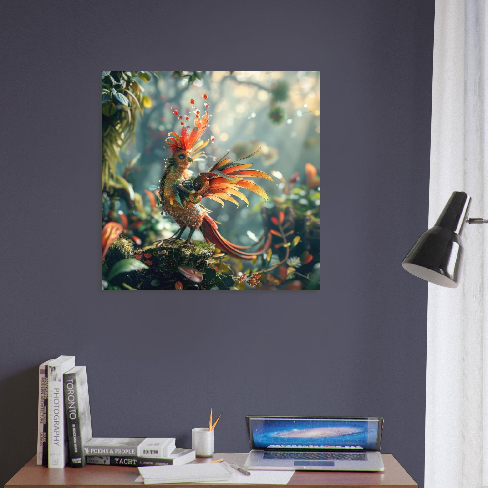 Fine Art Poster Square - Amazing fantasy world with fantasy creatures 55m birds 6 - Shop Ai Art WebShop - Digital Art online Store