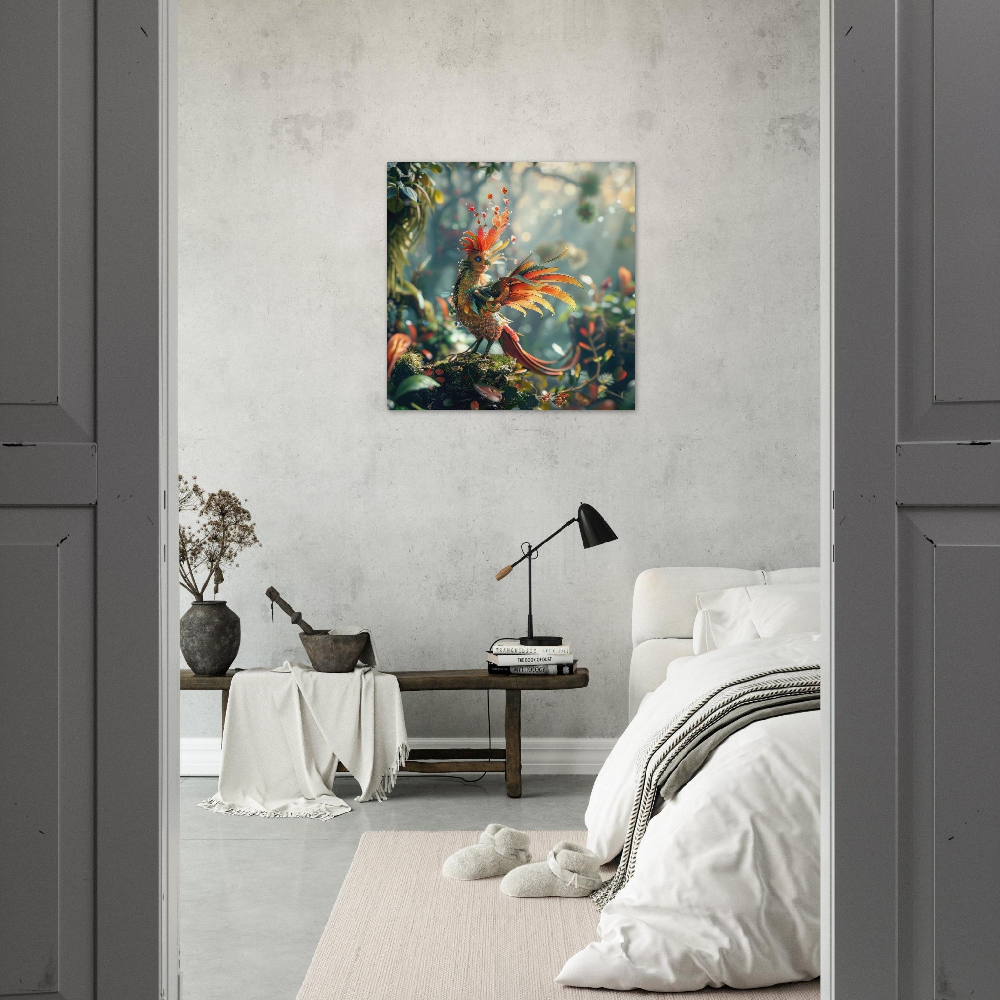 Fine Art Poster Square - Amazing fantasy world with fantasy creatures 55m birds 6 - Shop Ai Art WebShop - Digital Art online Store