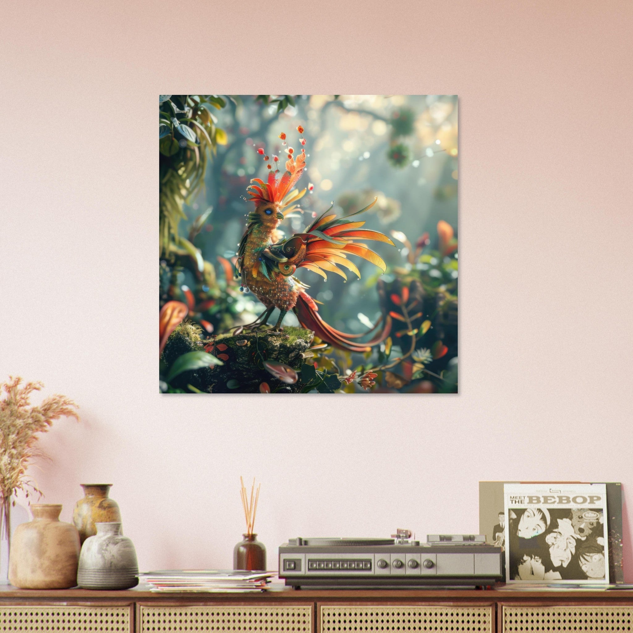Fine Art Poster Square - Amazing fantasy world with fantasy creatures 55m birds 6 - Shop Ai Art WebShop - Digital Art online Store