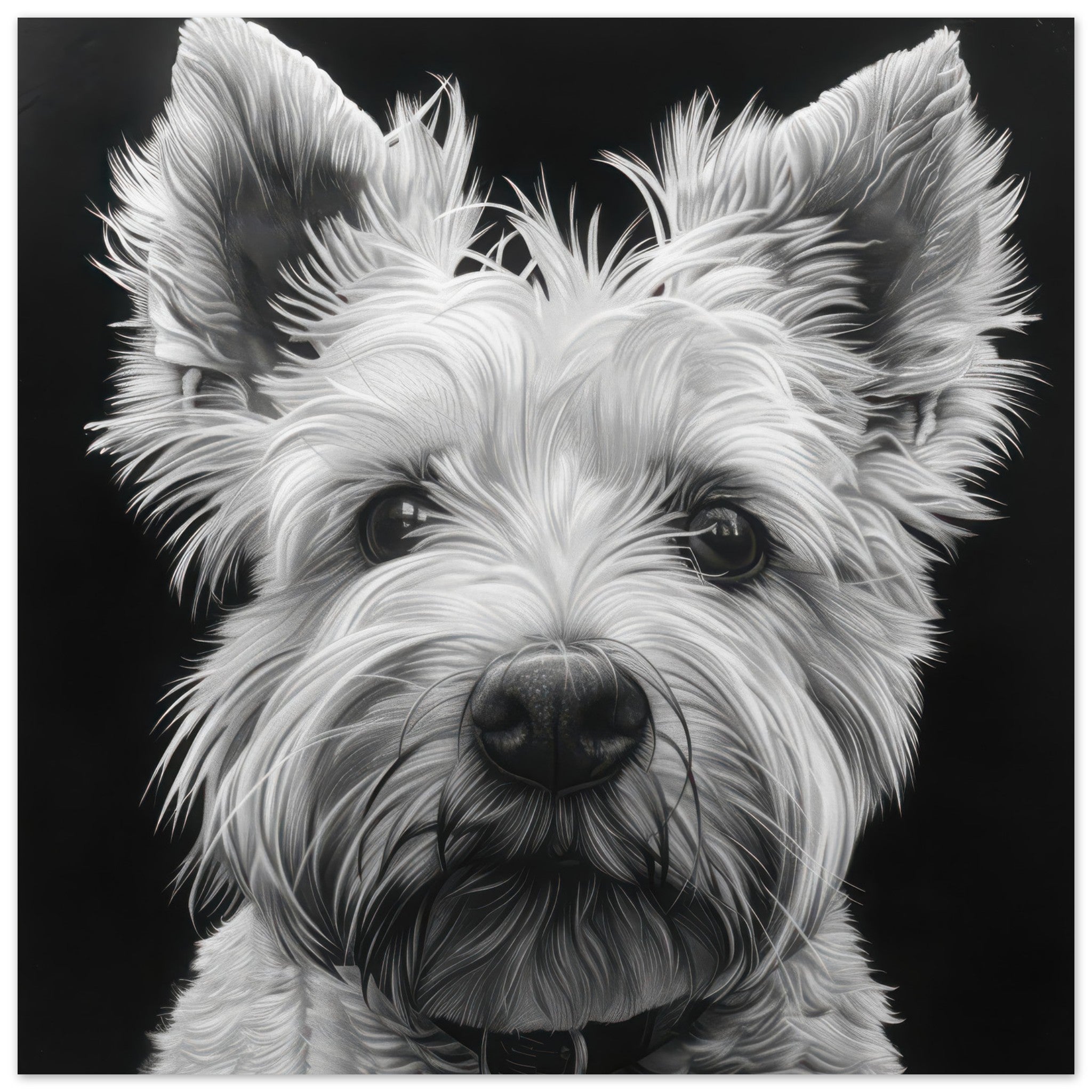 Fine Art Poster Square - Dogs Westie Art - Shop Ai Art WebShop - Digital Art online Store