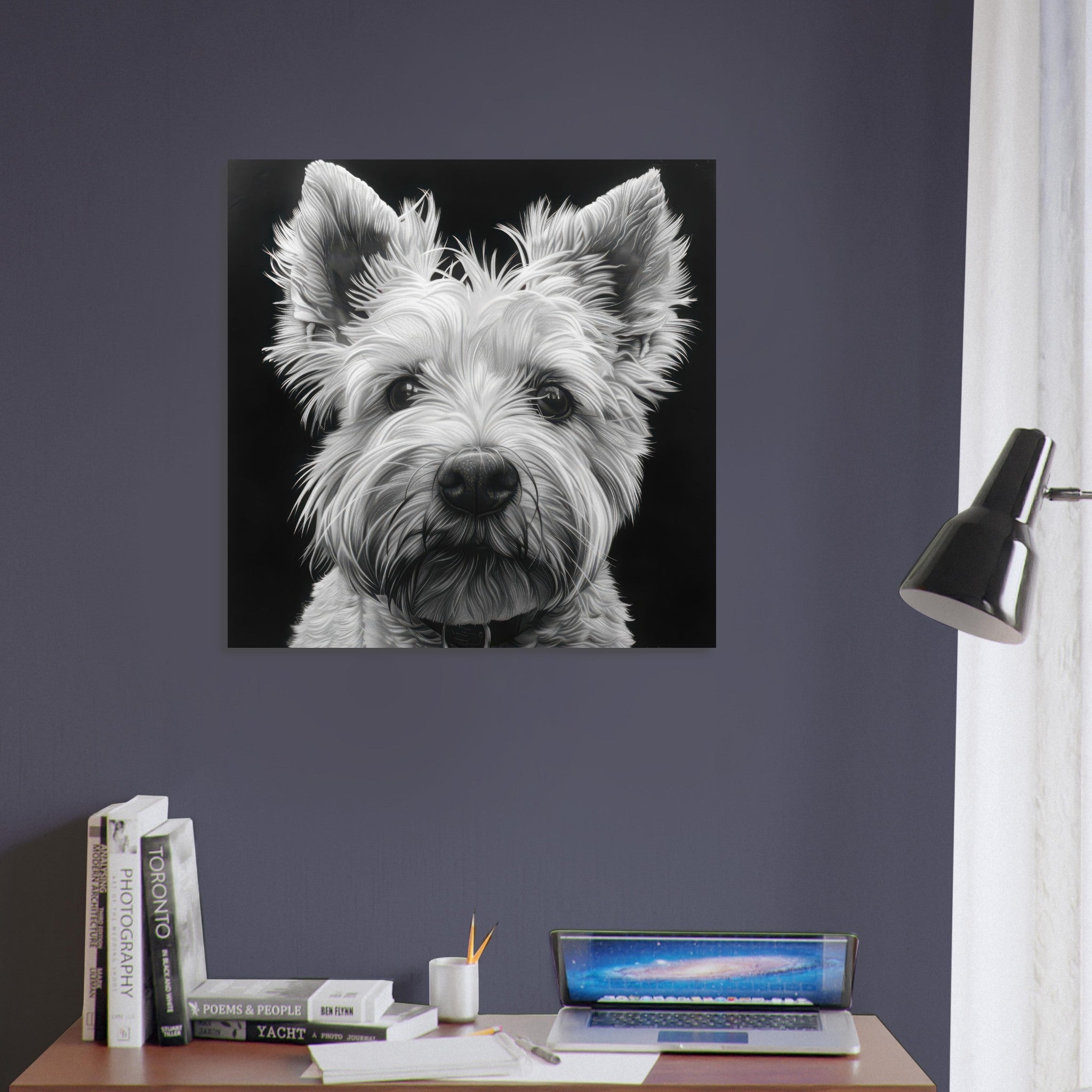 Fine Art Poster Square - Dogs Westie Art - Shop Ai Art WebShop - Digital Art online Store