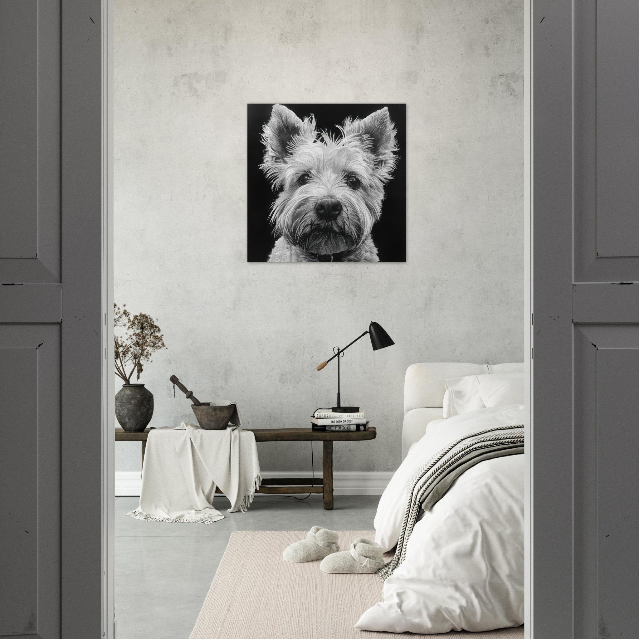Fine Art Poster Square - Dogs Westie Art - Shop Ai Art WebShop - Digital Art online Store