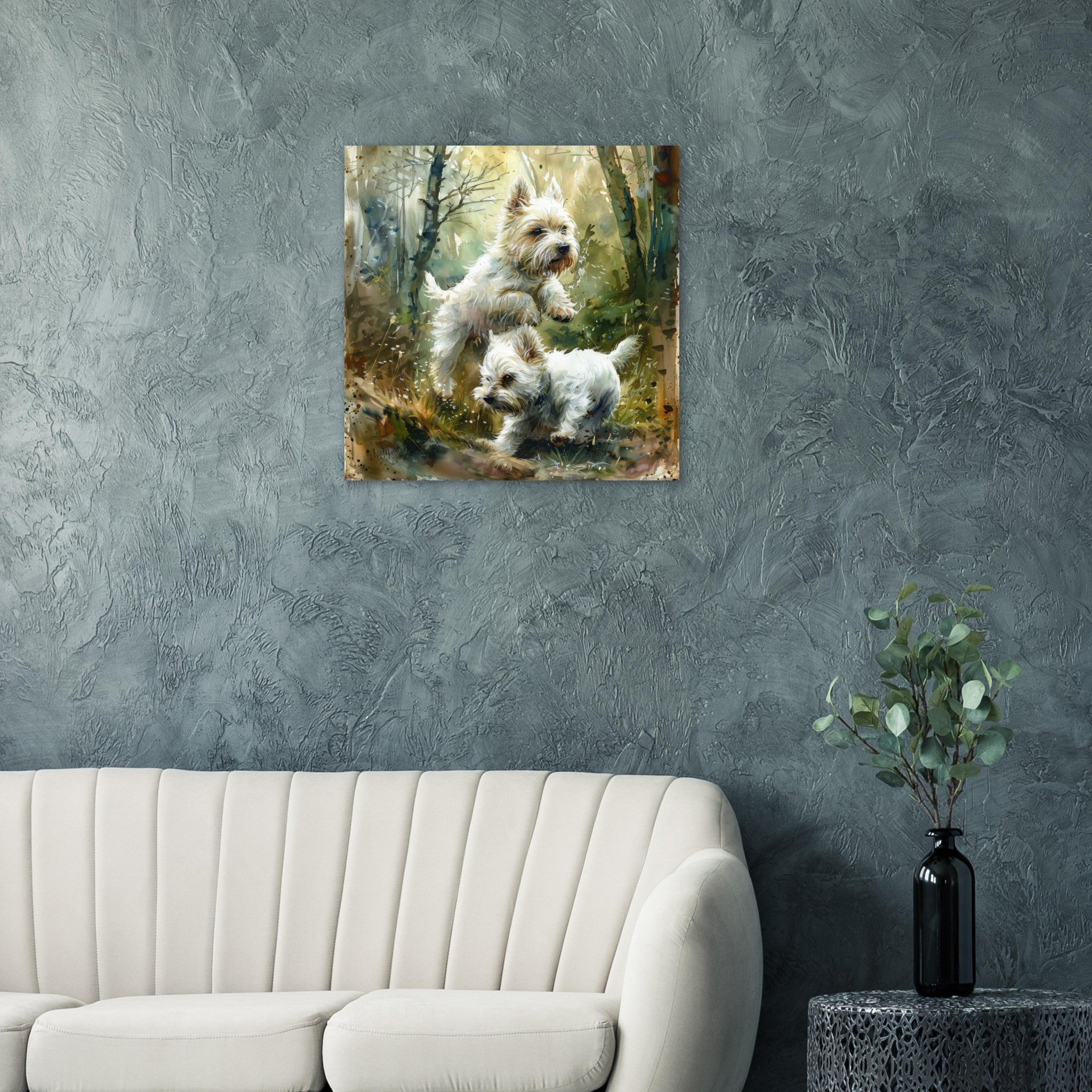 Fine Art Poster Square - Dogs Westie Art1 - Shop Ai Art WebShop - Digital Art online Store