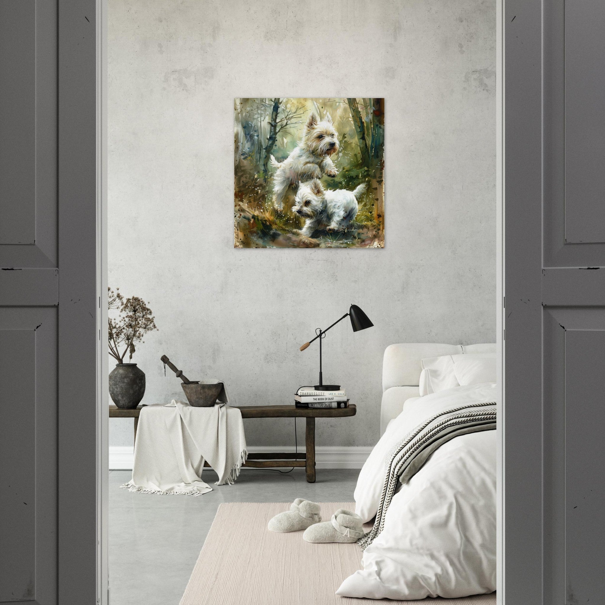 Fine Art Poster Square - Dogs Westie Art1 - Shop Ai Art WebShop - Digital Art online Store