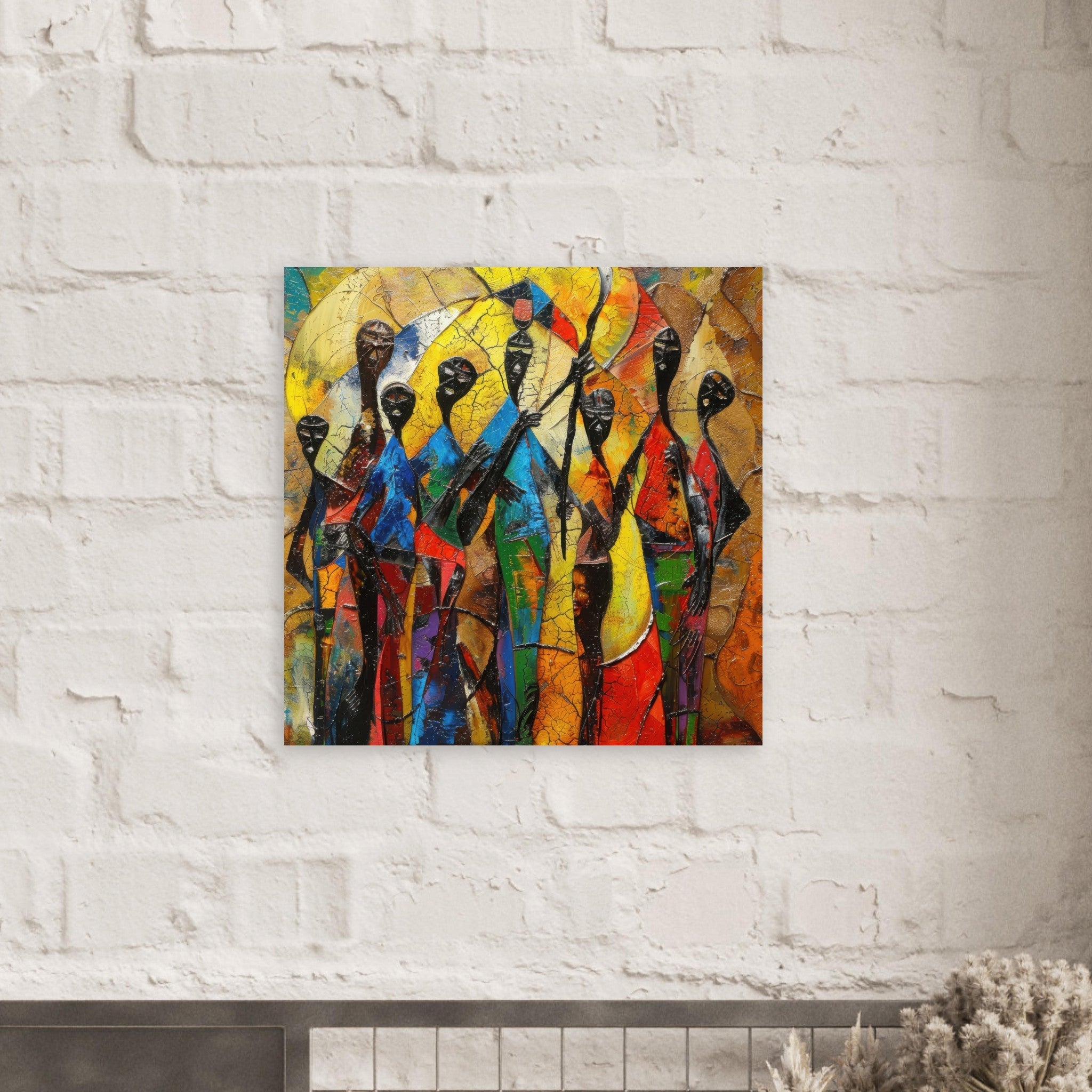 Fine Art Poster Square - Expressionism art style Ugandas ancestors - Shop Ai Art WebShop - Digital Art online Store