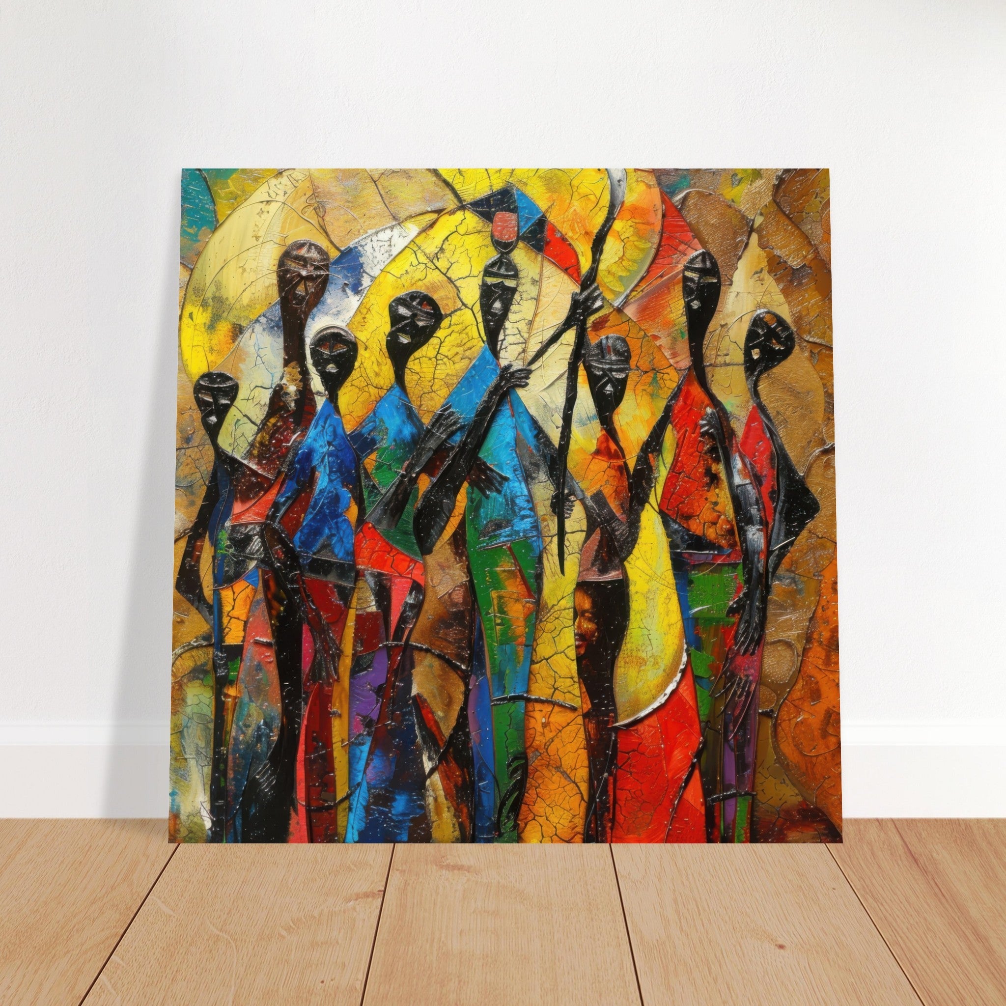 Fine Art Poster Square - Expressionism art style Ugandas ancestors - Shop Ai Art WebShop - Digital Art online Store